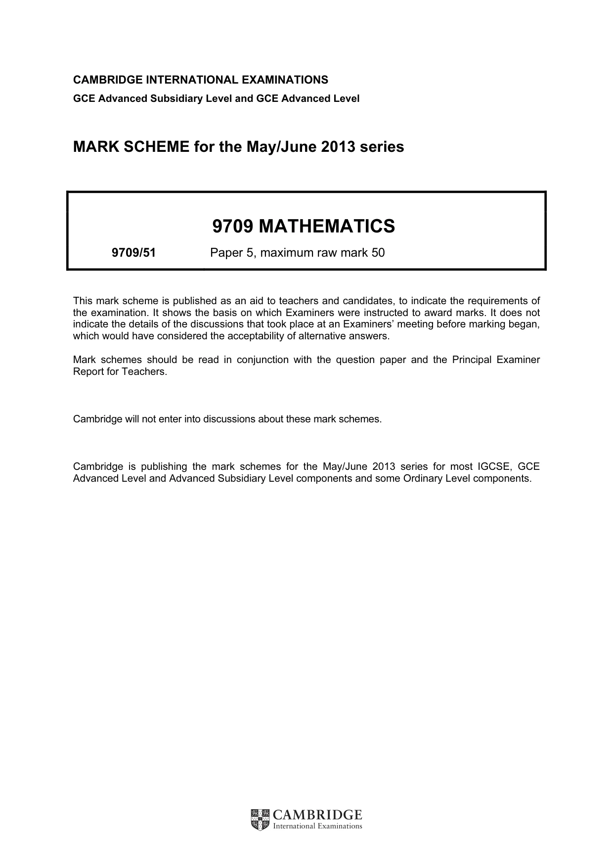 Mark scheme, page 1 of 6