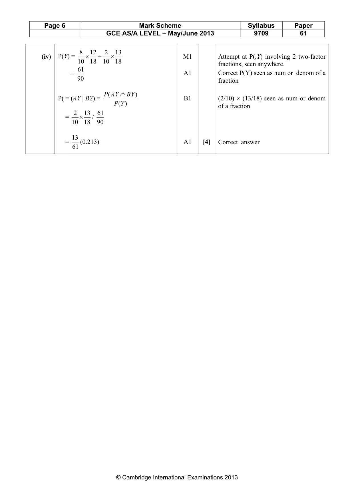 Mark scheme, page 6 of 6