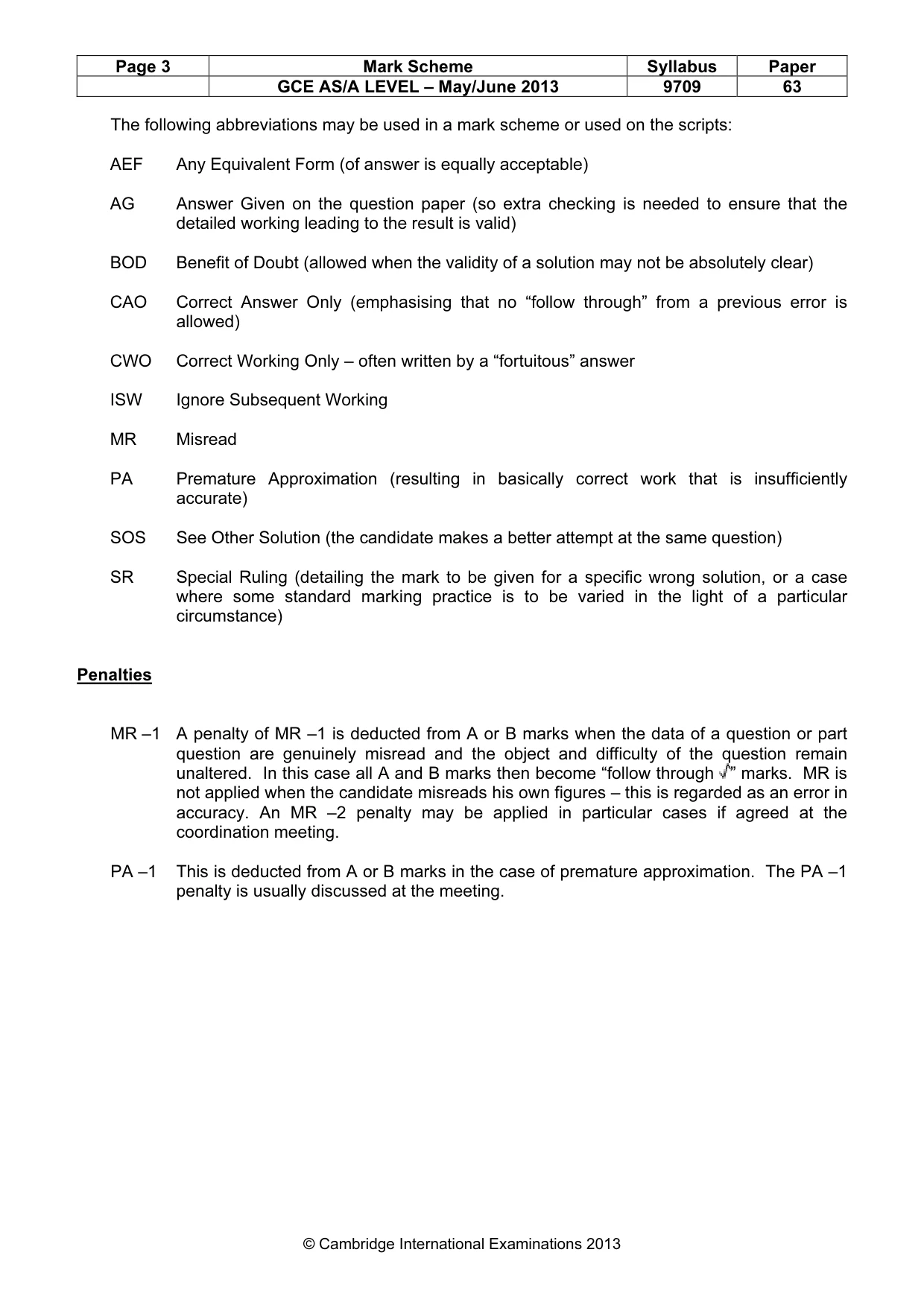 Mark scheme, page 3 of 6