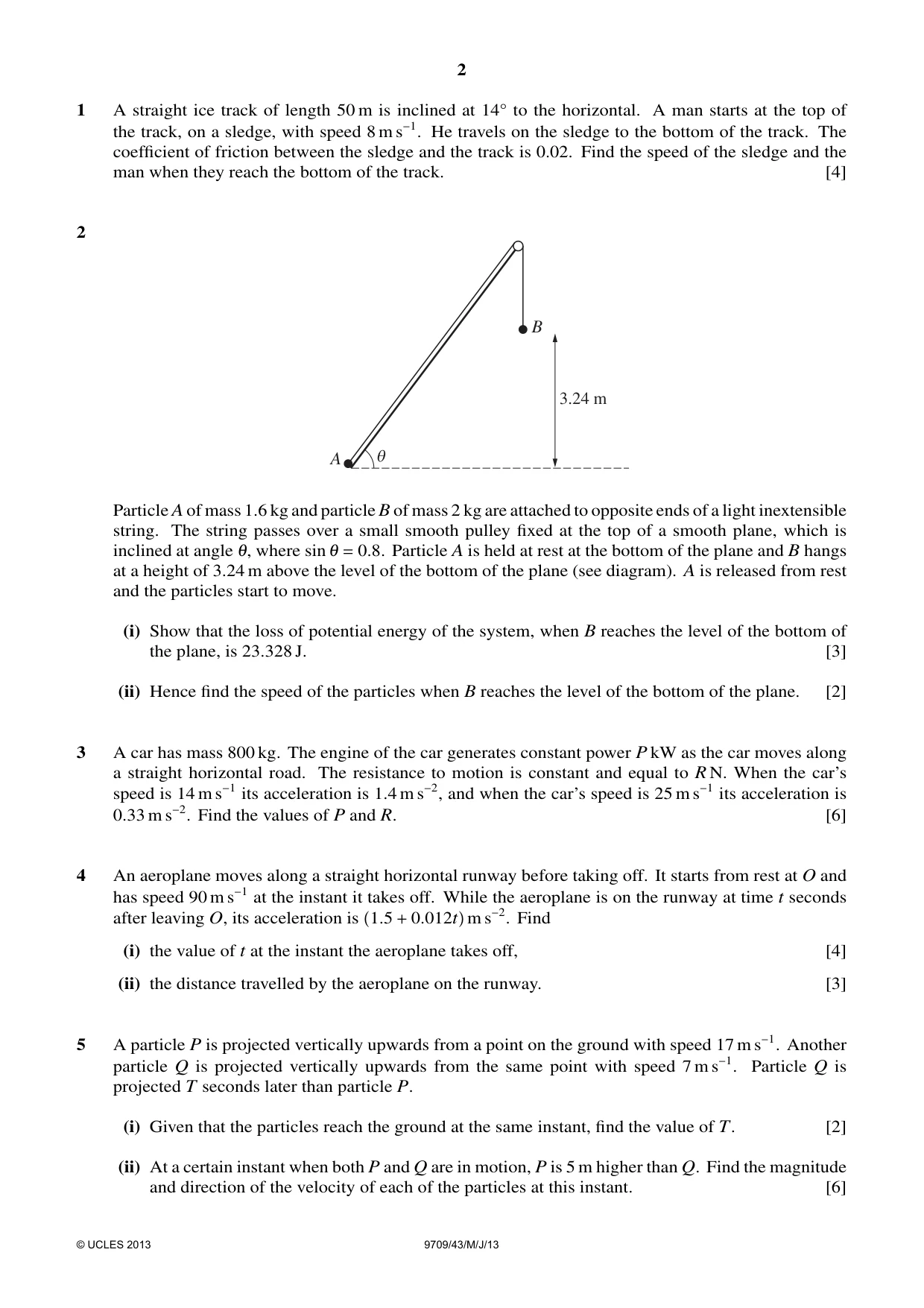 Cambridge A Level Mathematics 9709 2013 May/June Paper 4 · Variant 3 question paper, page 2 of 4