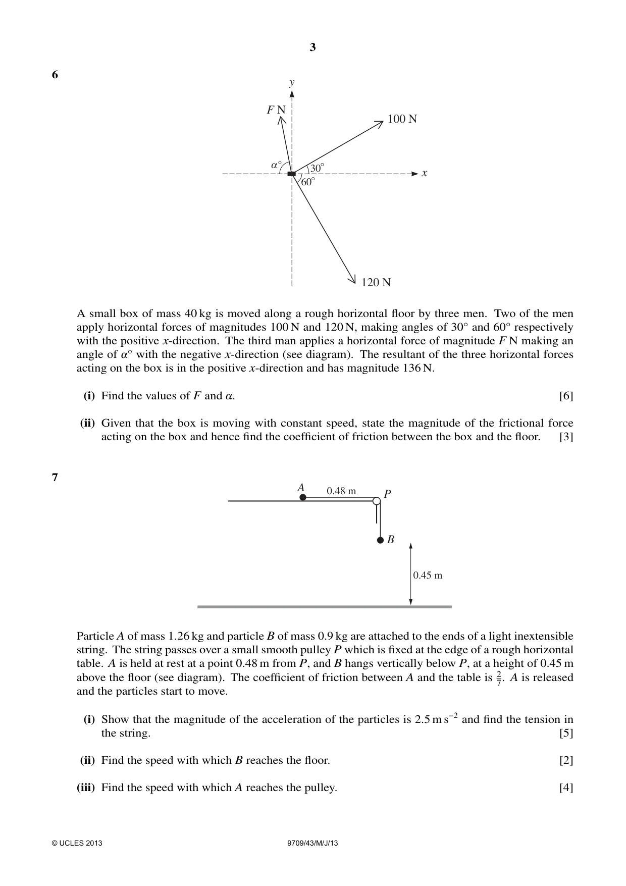 Cambridge A Level Mathematics 9709 2013 May/June Paper 4 · Variant 3 question paper, page 3 of 4