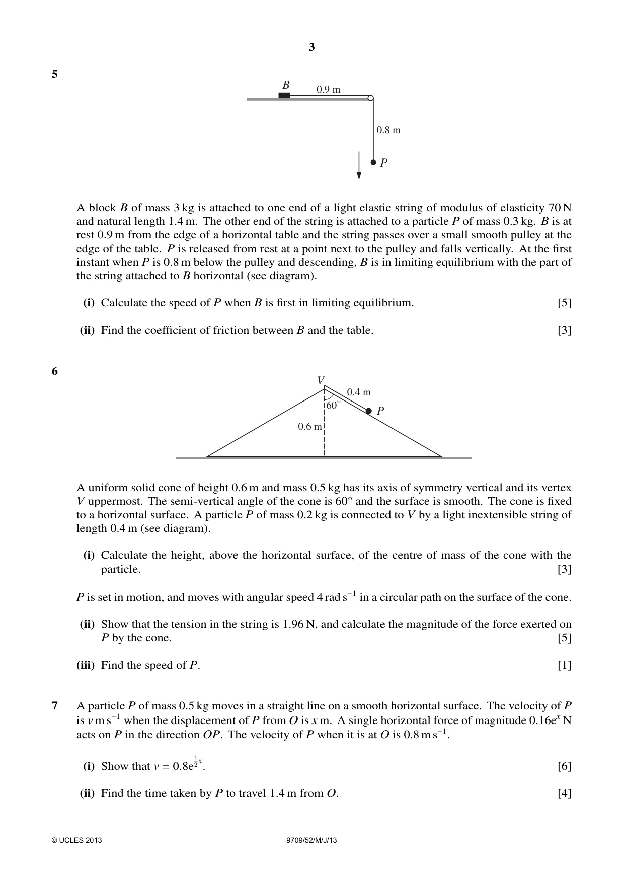 Cambridge A Level Mathematics 9709 2013 May/June Paper 5 · Variant 2 question paper, page 3 of 4