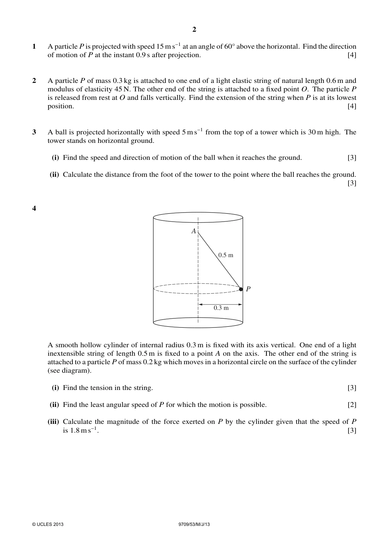 Cambridge A Level Mathematics 9709 2013 May/June Paper 5 · Variant 3 question paper, page 2 of 4