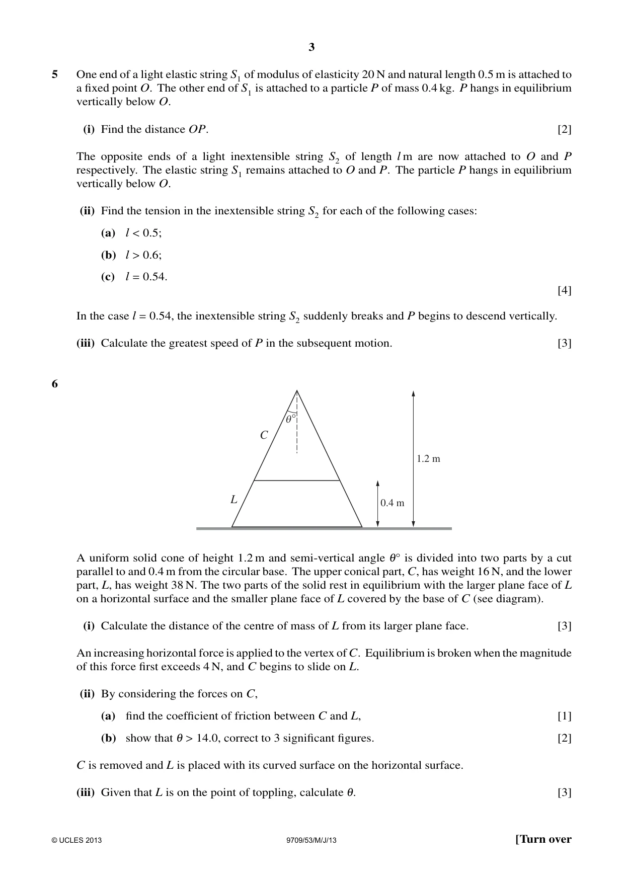 Cambridge A Level Mathematics 9709 2013 May/June Paper 5 · Variant 3 question paper, page 3 of 4