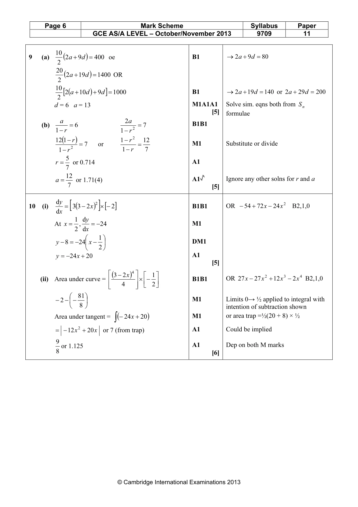 Mark scheme, page 6 of 6