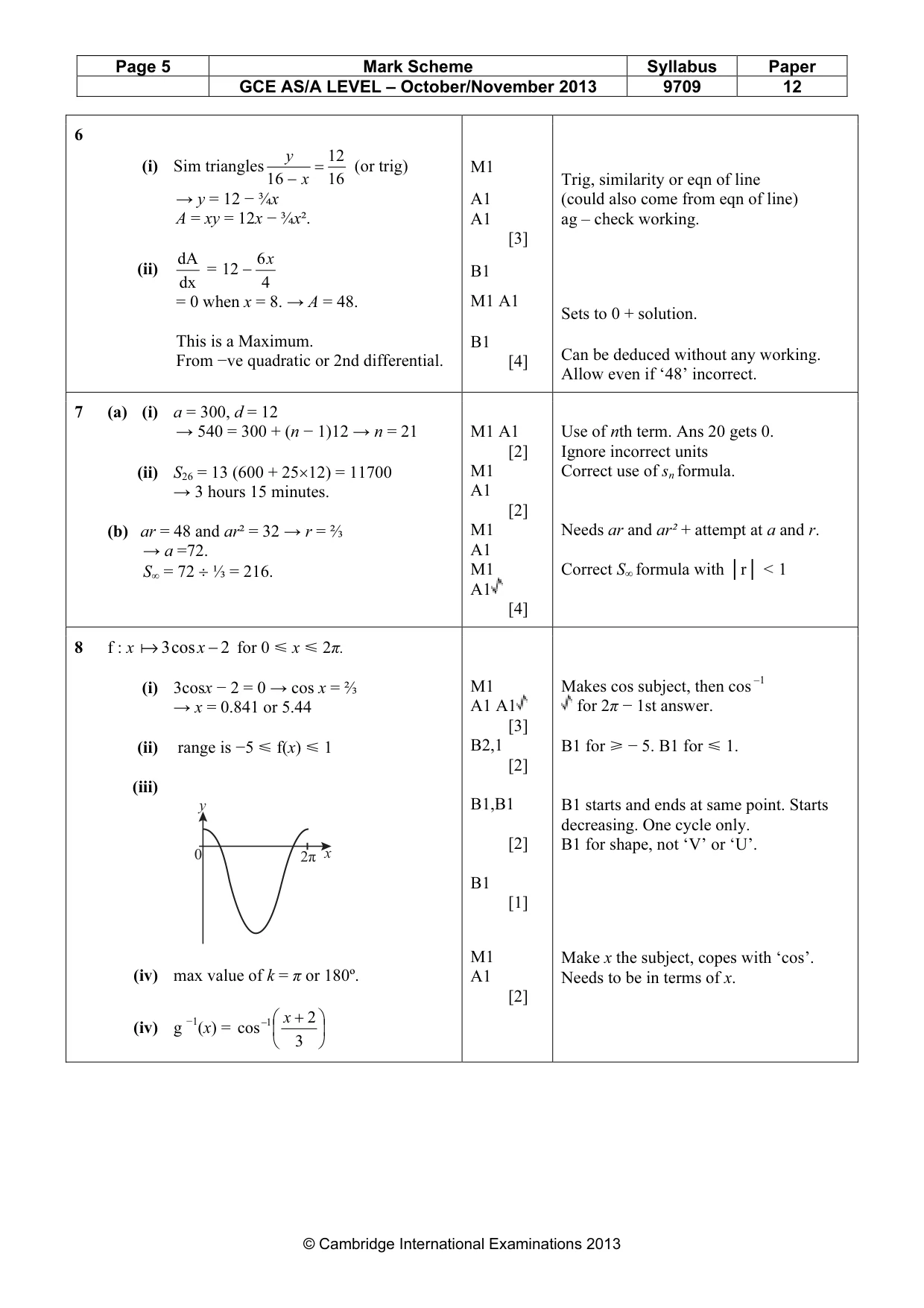 Mark scheme, page 5 of 6