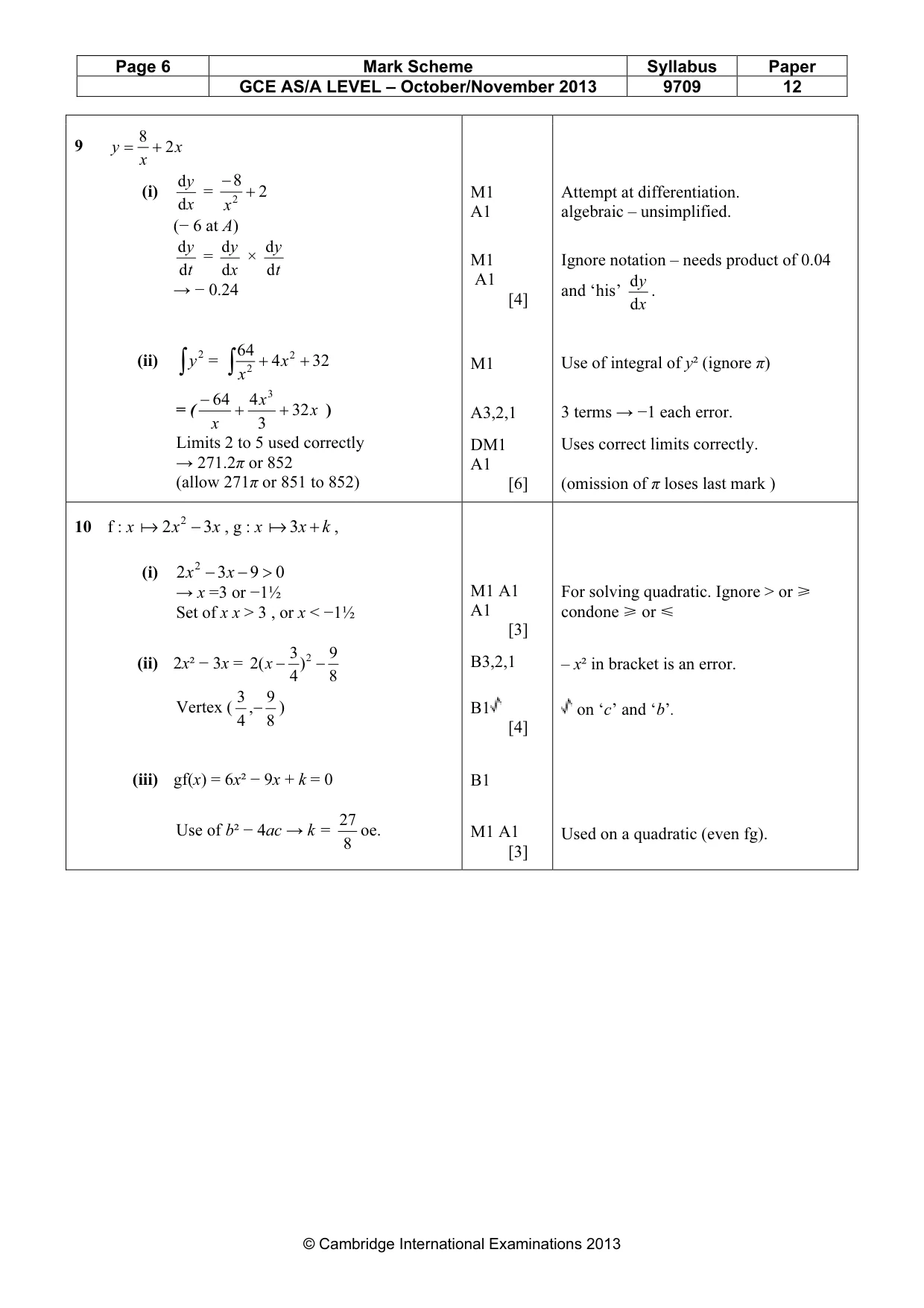 Mark scheme, page 6 of 6