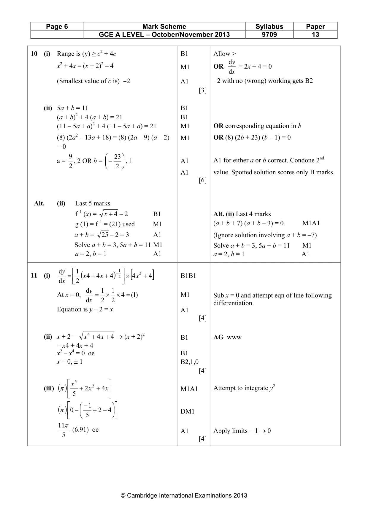 Mark scheme, page 6 of 6
