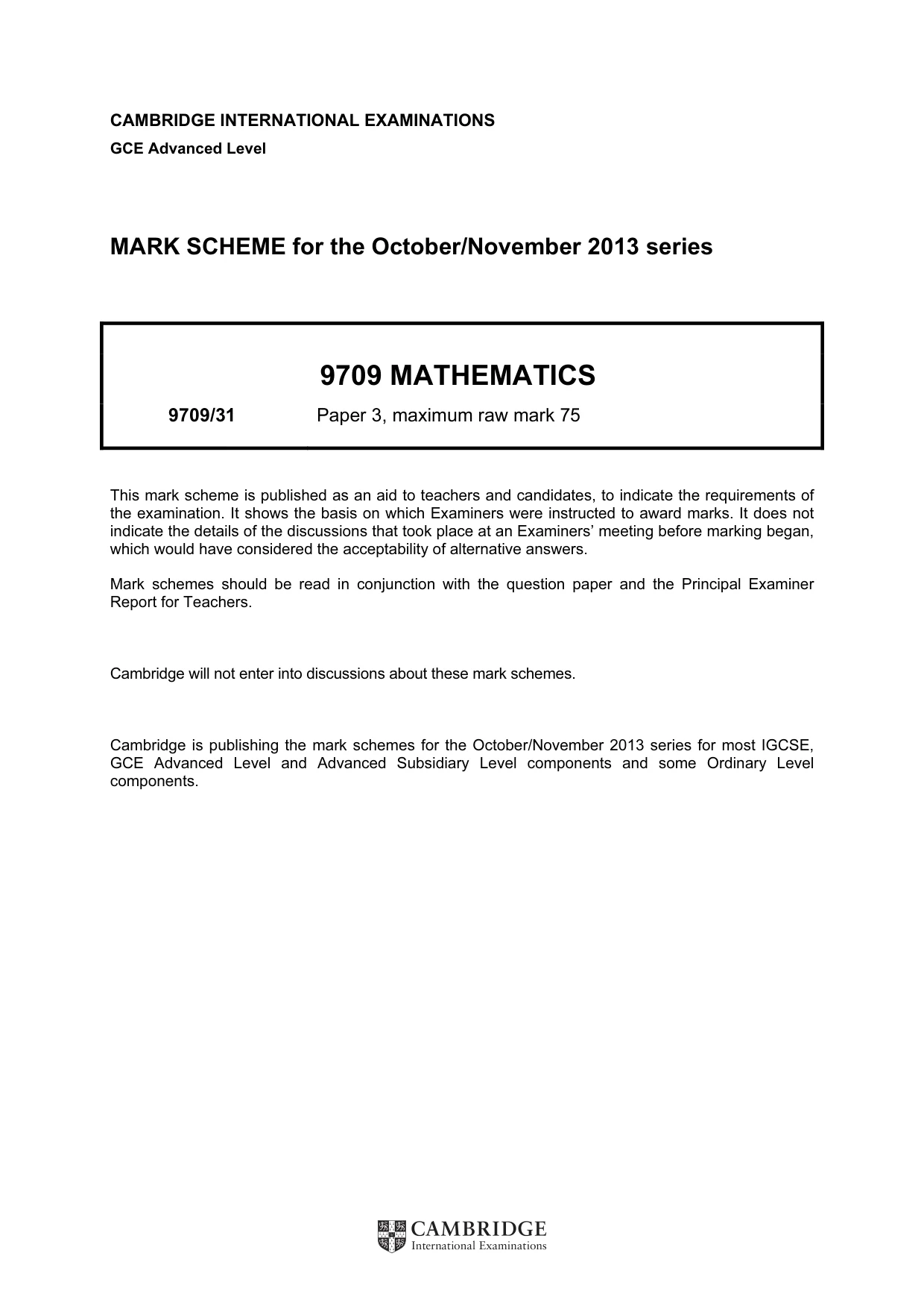 Mark scheme, page 1 of 9