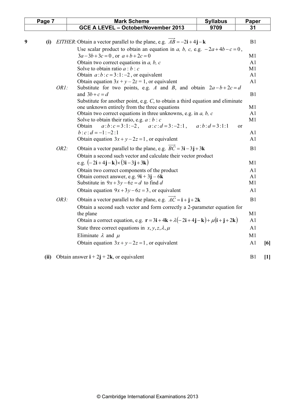 Mark scheme, page 7 of 9