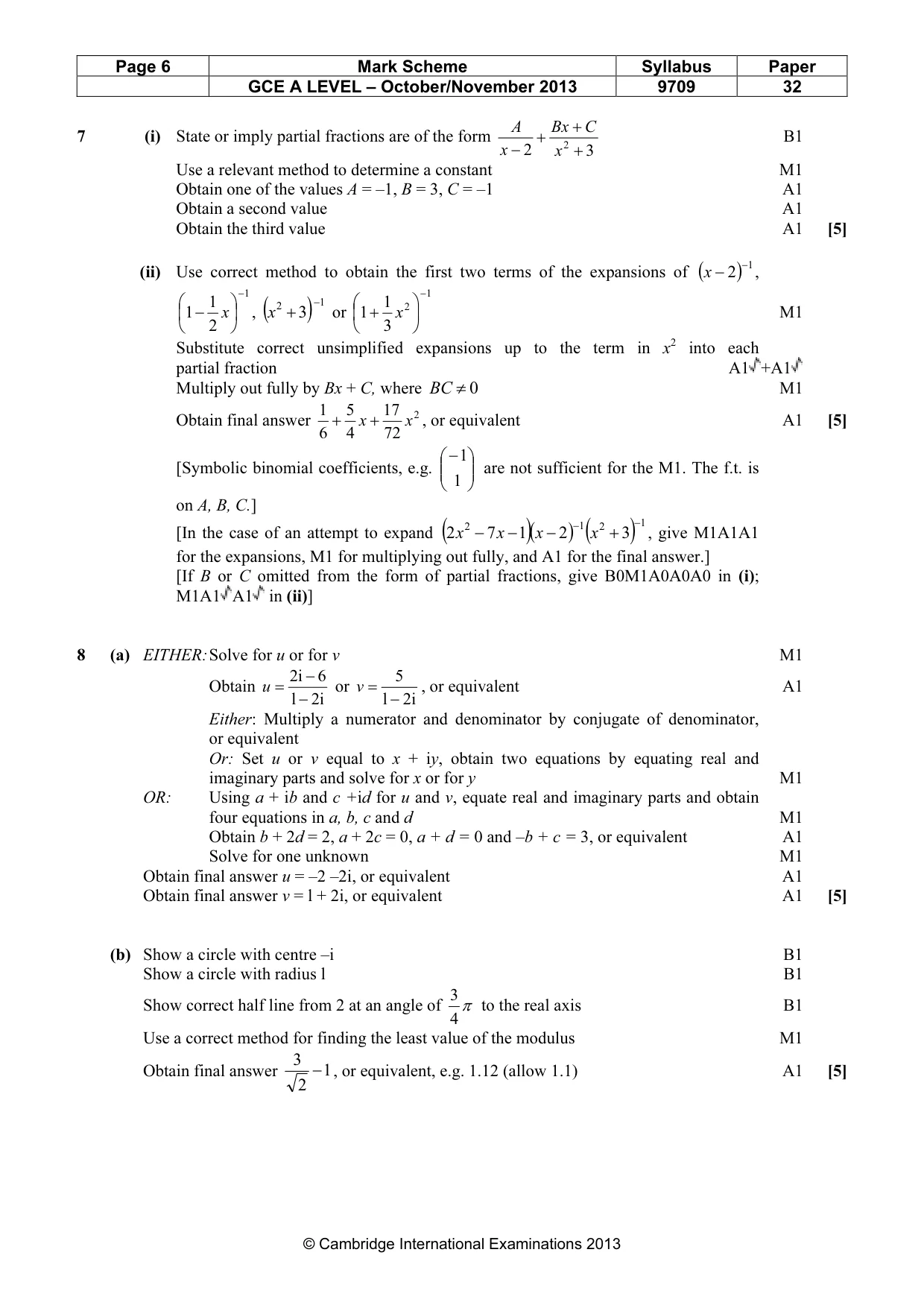 Mark scheme, page 6 of 9