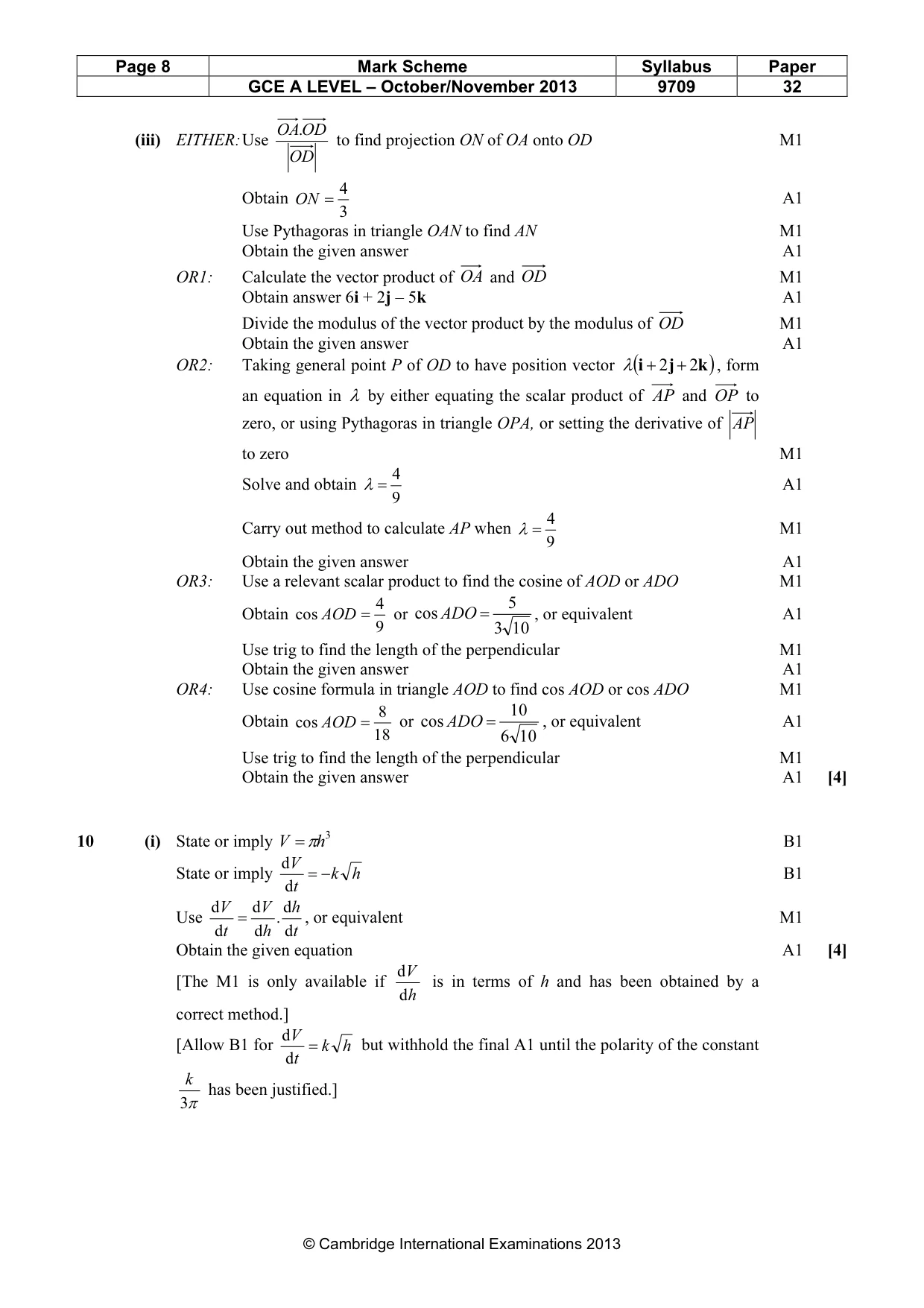 Mark scheme, page 8 of 9