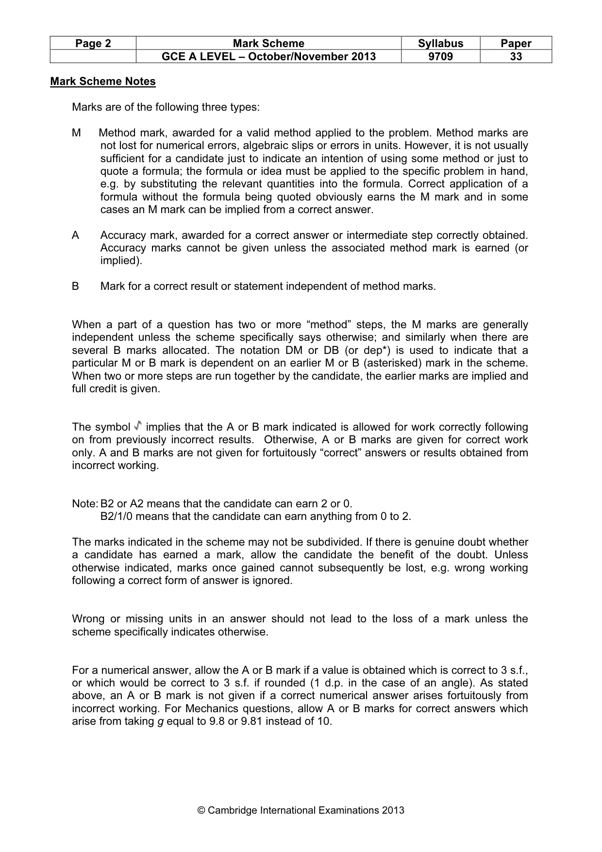 Mark scheme, page 2 of 8