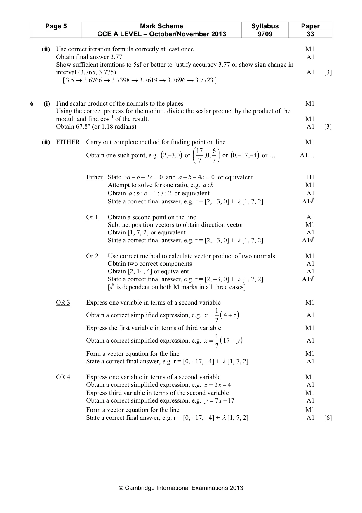 Mark scheme, page 5 of 8