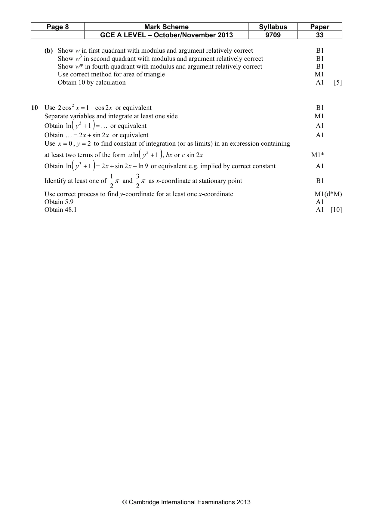 Mark scheme, page 8 of 8