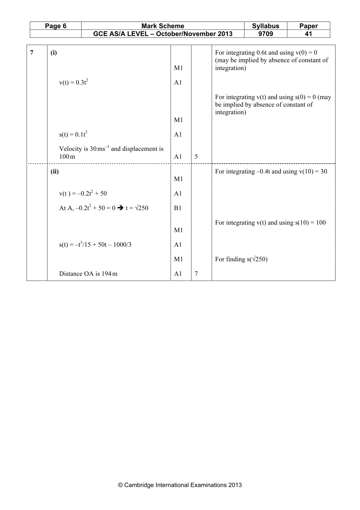 Mark scheme, page 6 of 6