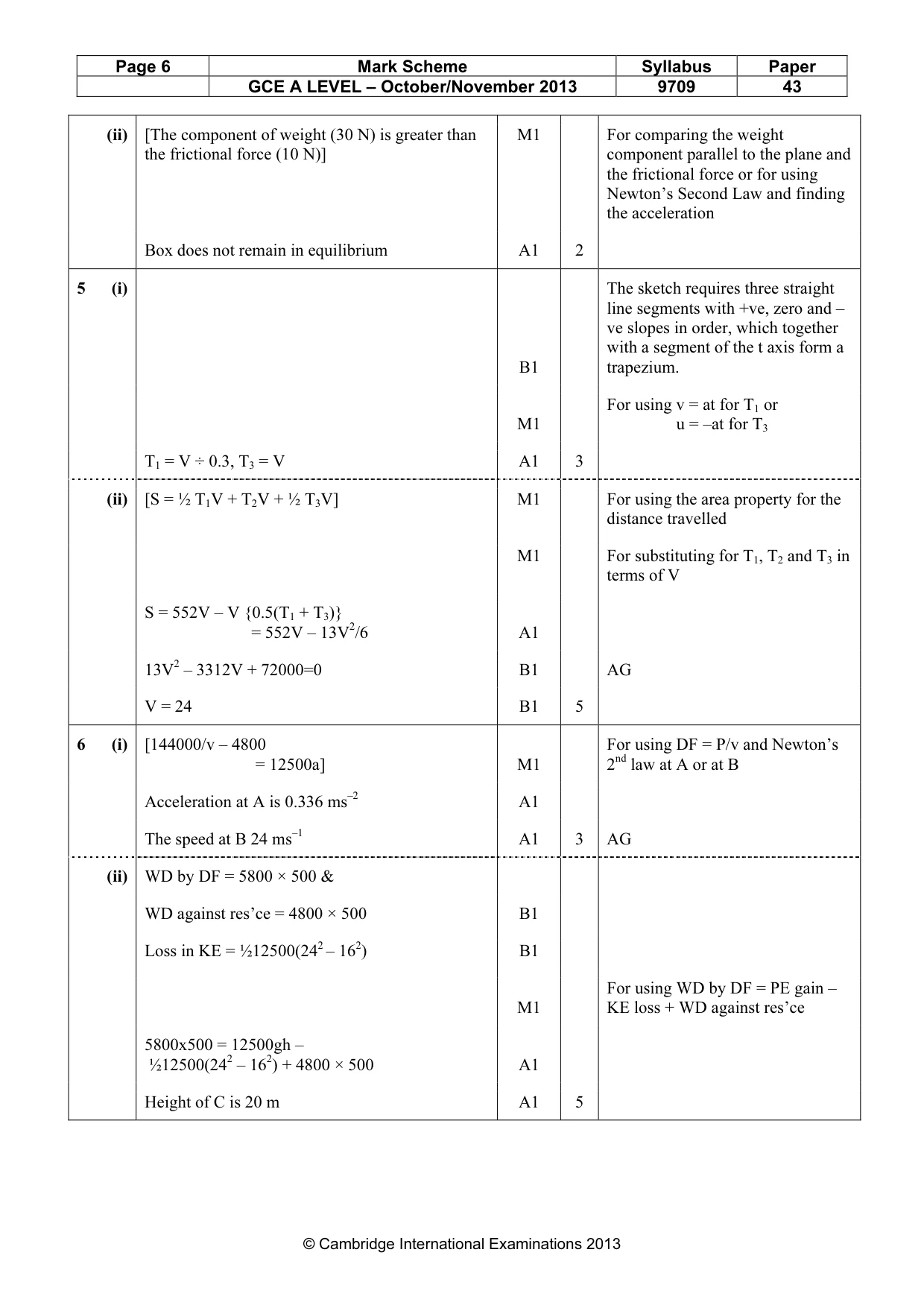 Mark scheme, page 6 of 7
