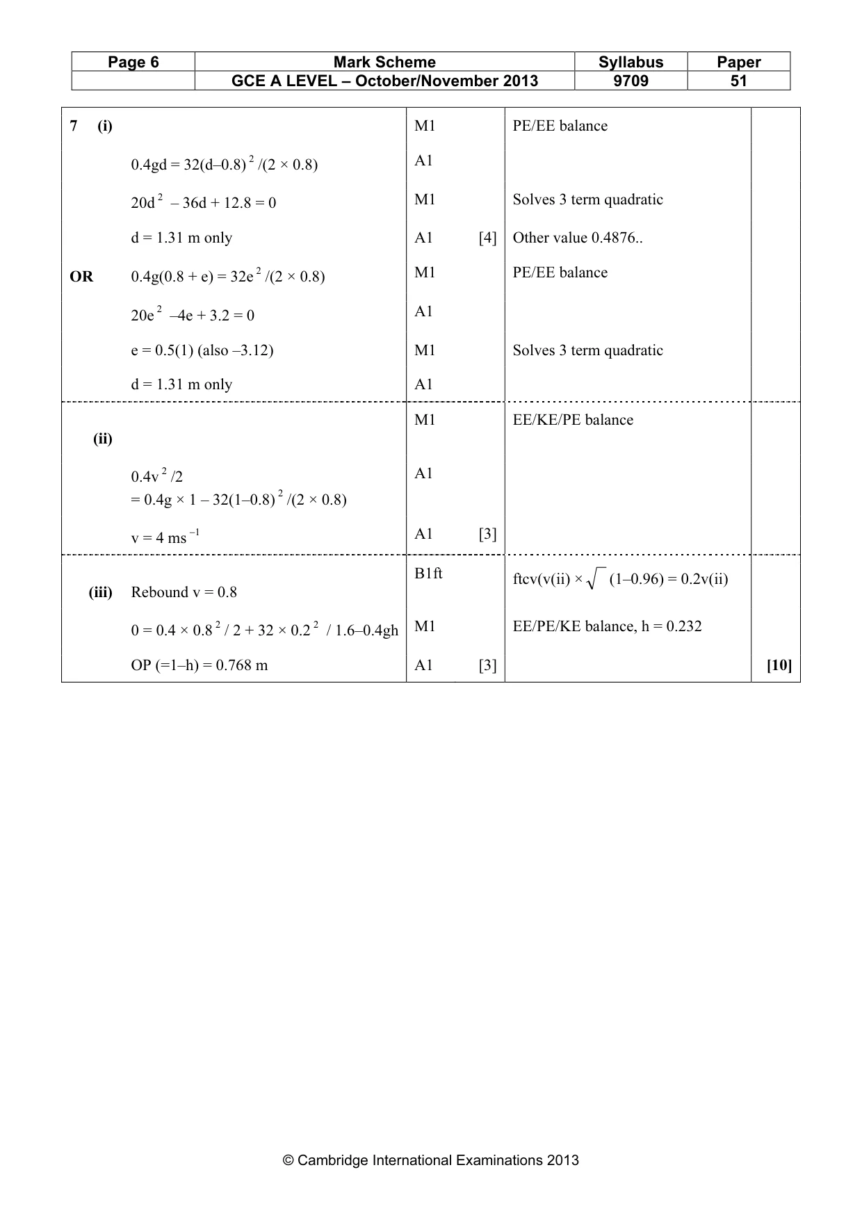 Mark scheme, page 6 of 6