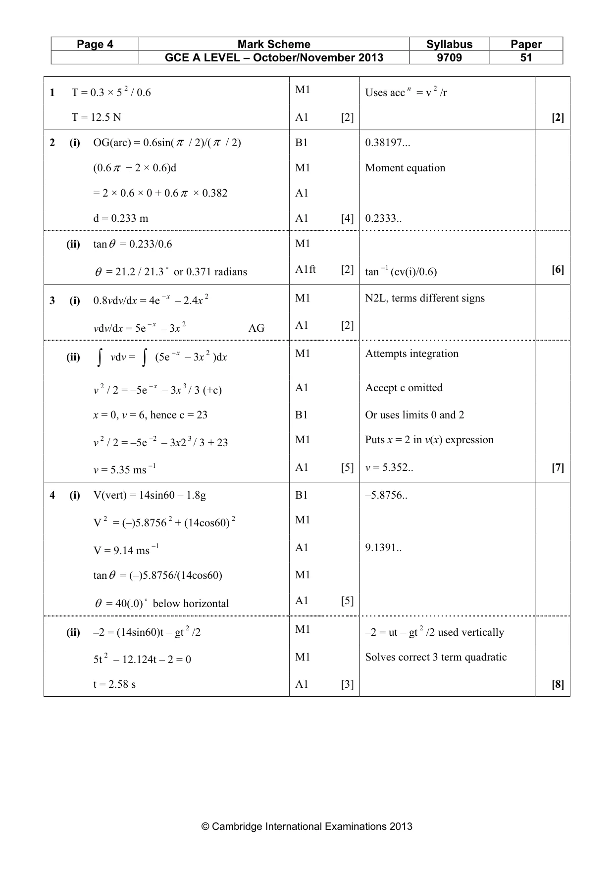 Mark scheme, page 4 of 6