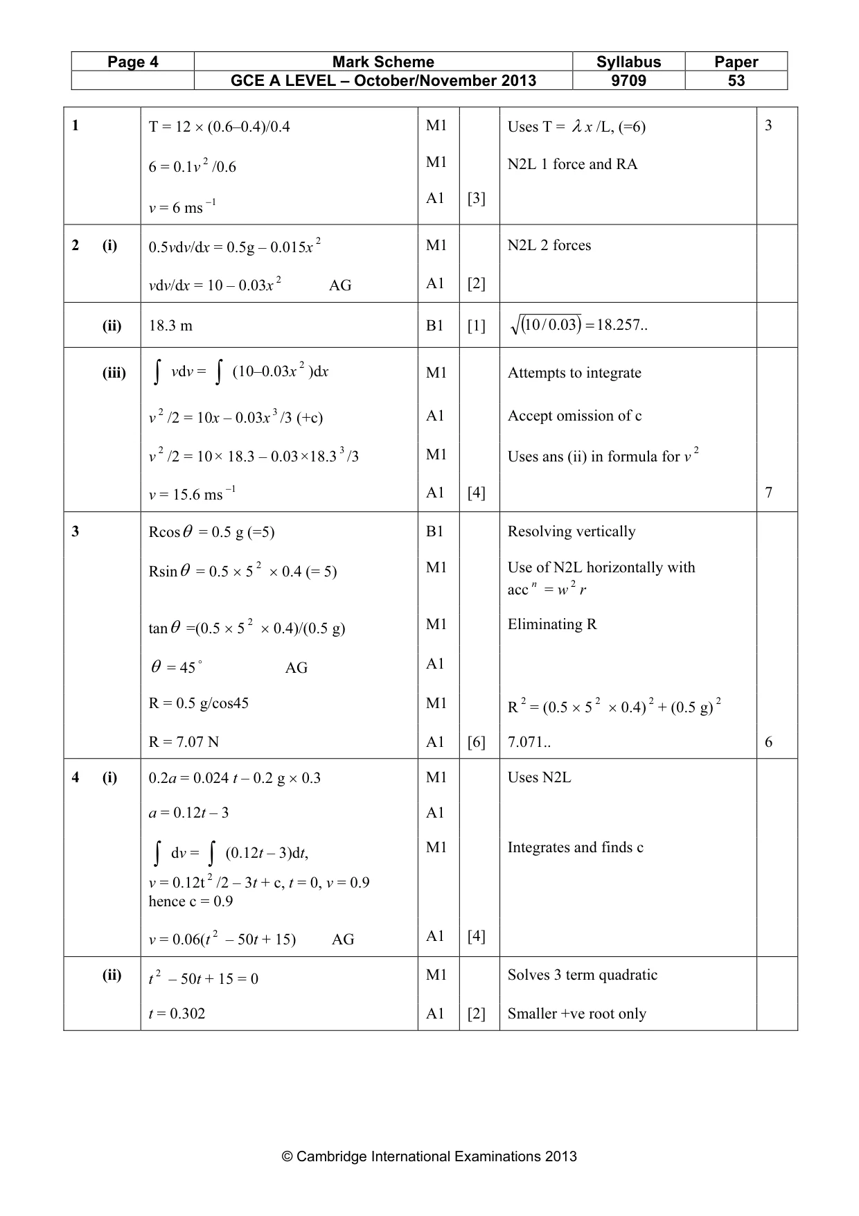 Mark scheme, page 4 of 6