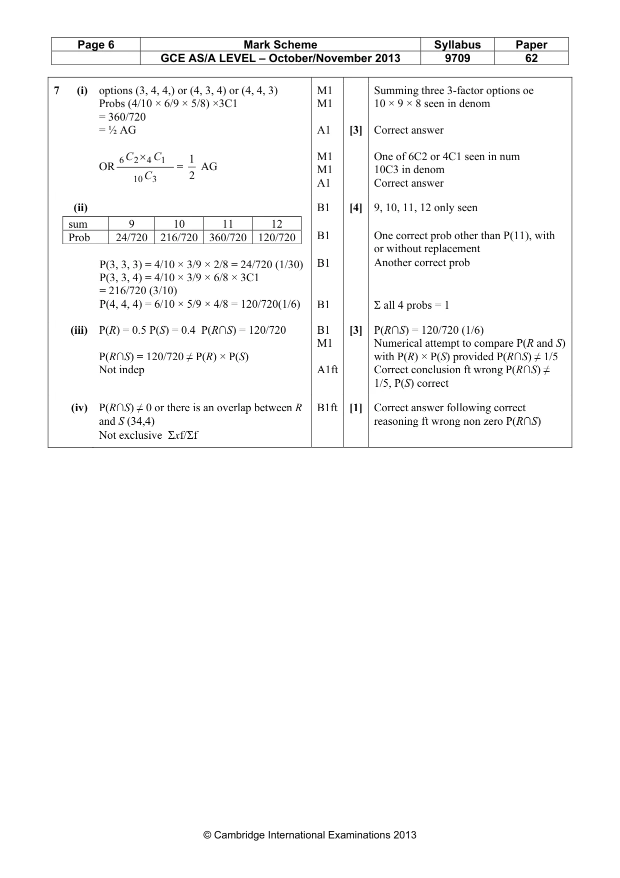 Mark scheme, page 6 of 6