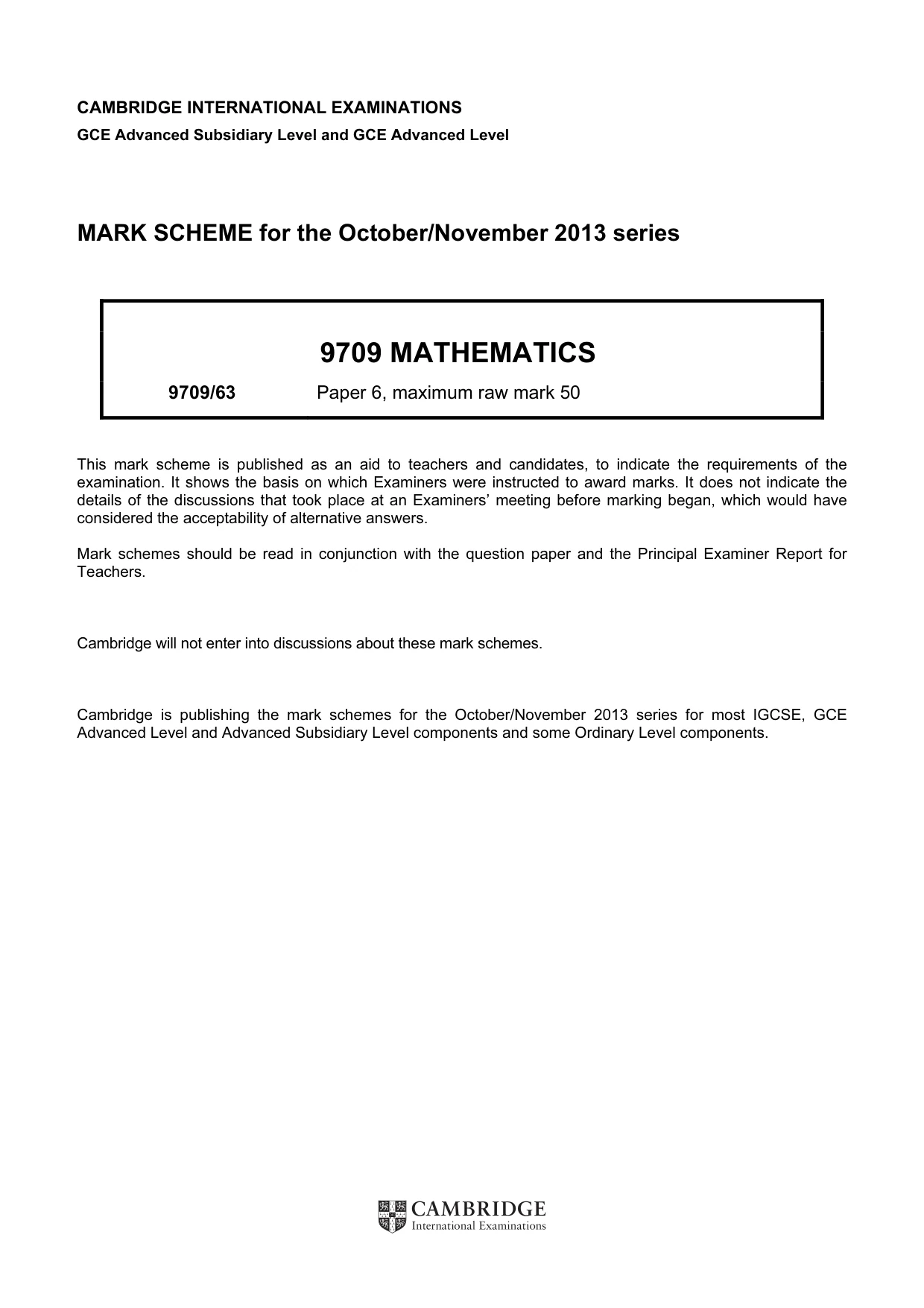 Mark scheme, page 1 of 6