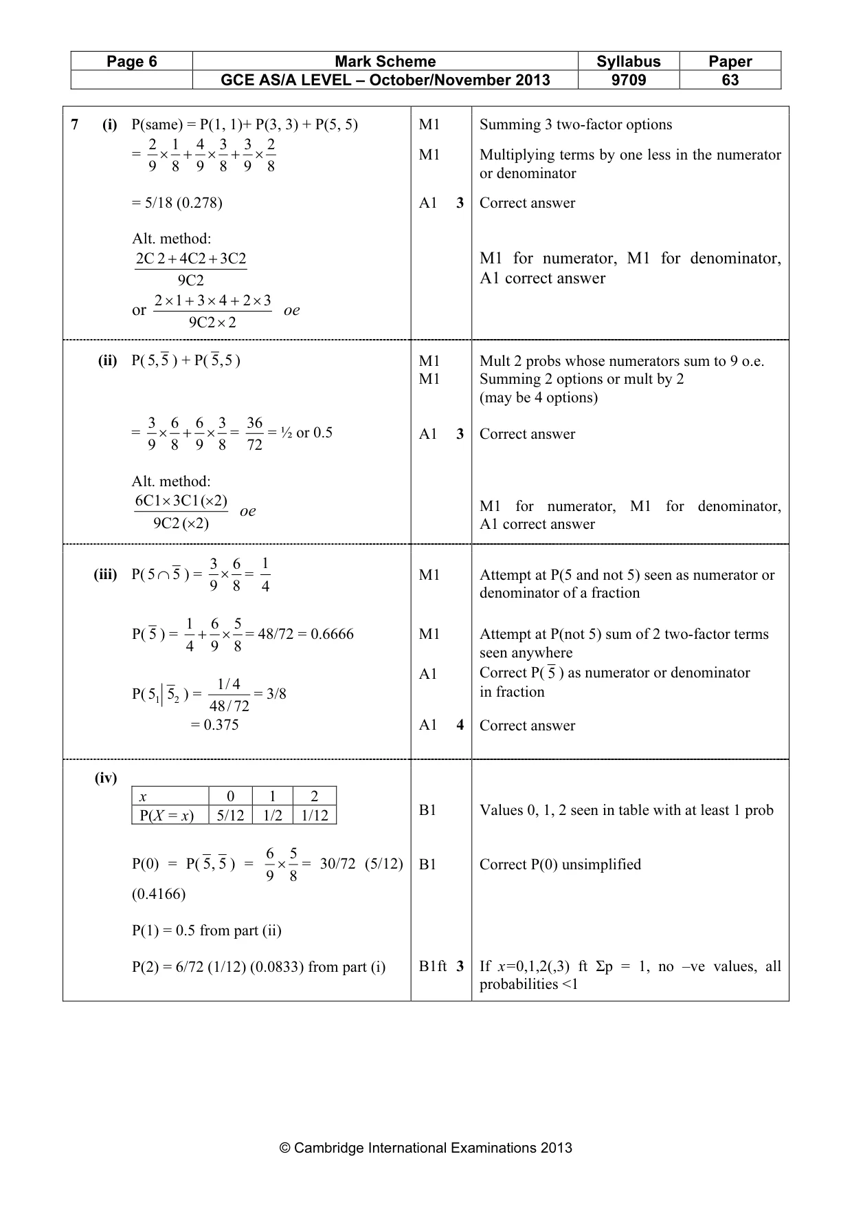 Mark scheme, page 6 of 6