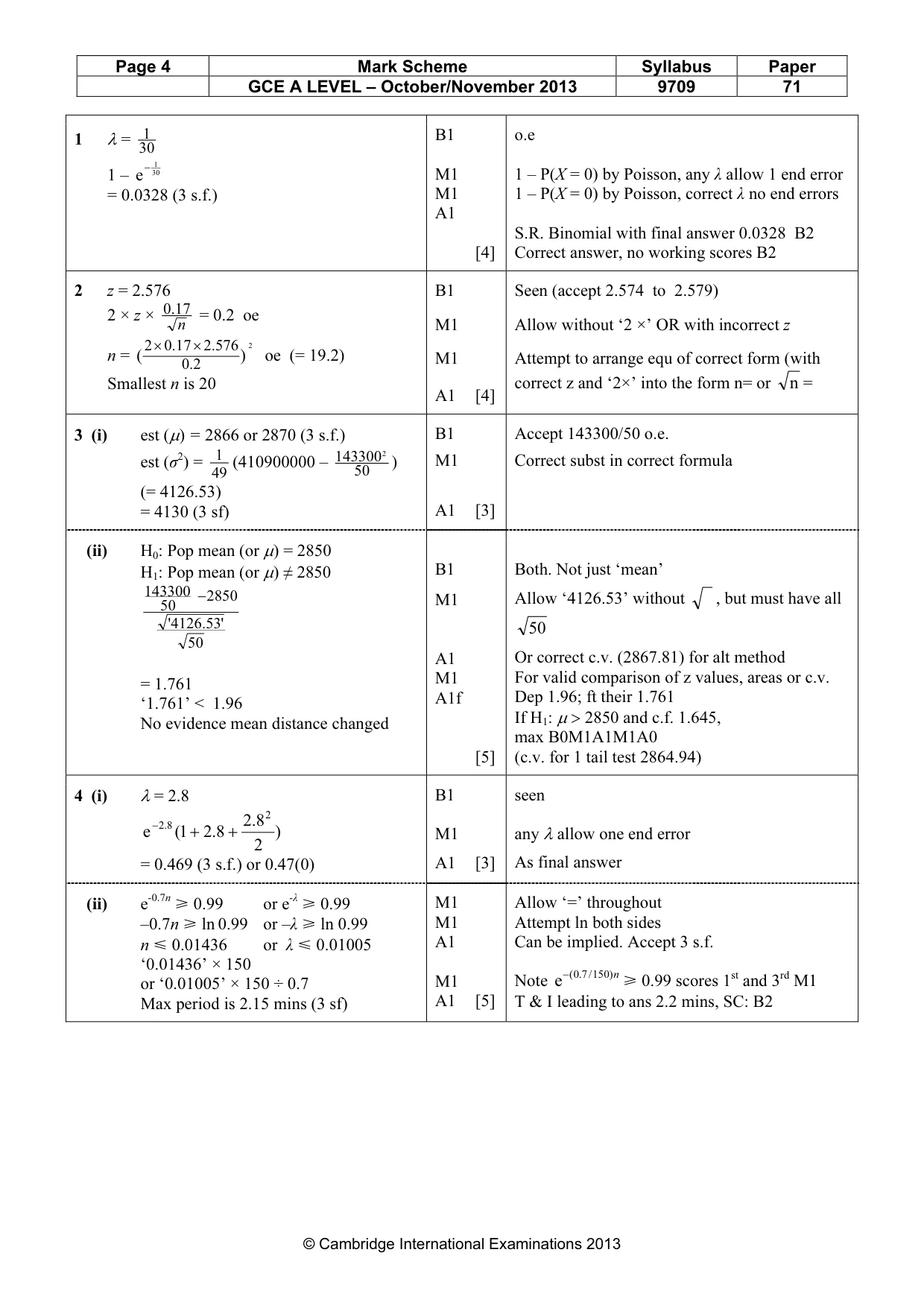 Mark scheme, page 4 of 6