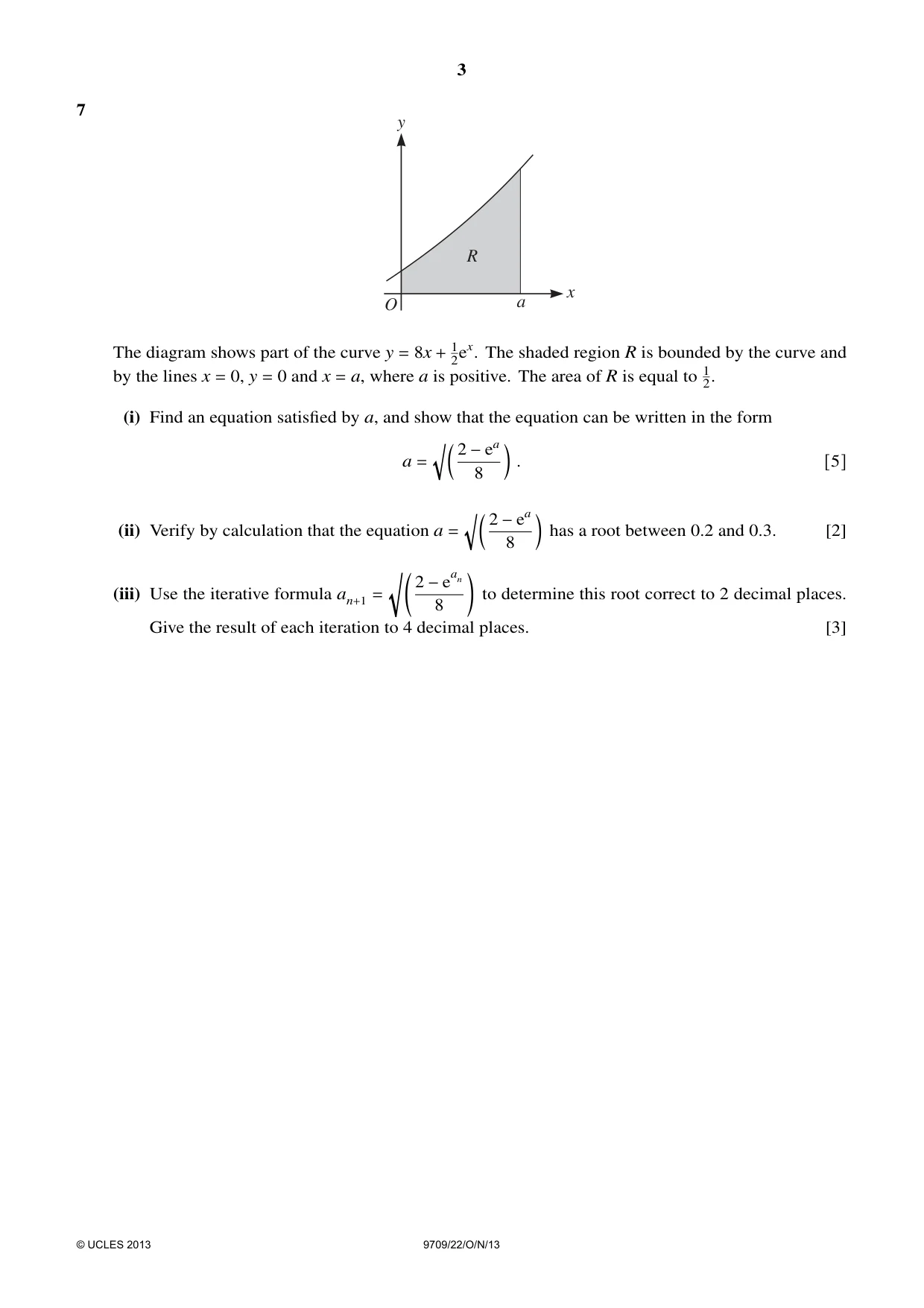 Cambridge A Level Mathematics 9709 2013 Oct/Nov Paper 2 · Variant 2 question paper, page 3 of 4