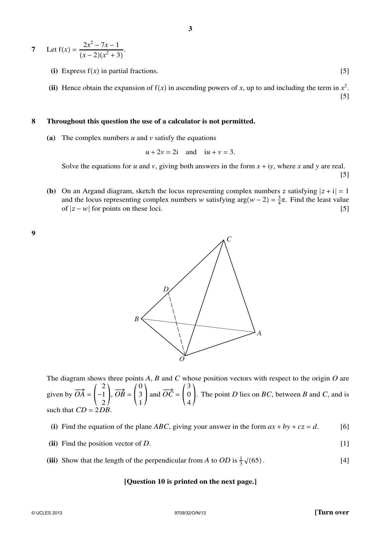 Cambridge A Level Mathematics 9709 2013 Oct/Nov Paper 3 · Variant 2 question paper, page 3 of 4
