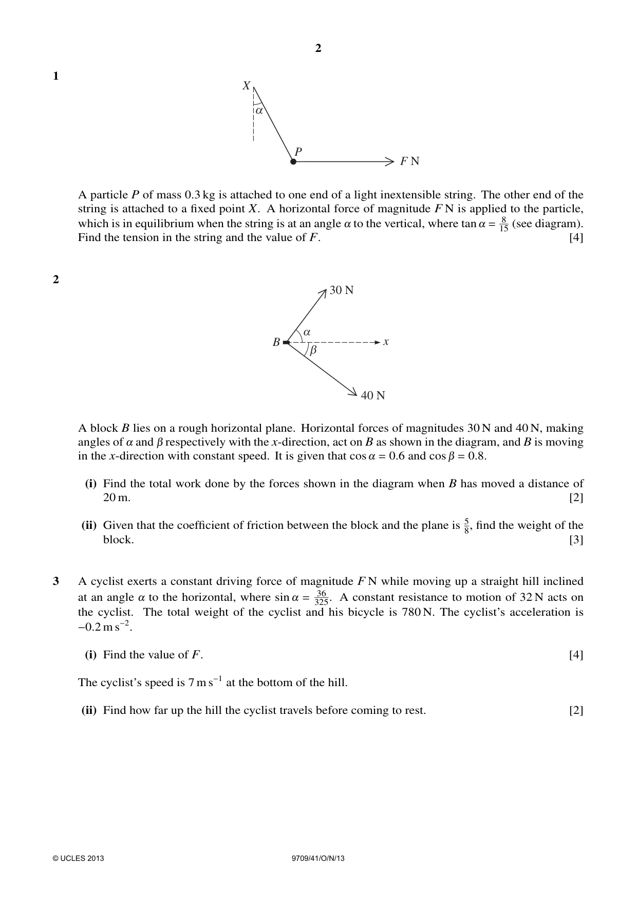 Cambridge A Level Mathematics 9709 2013 Oct/Nov Paper 4 · Variant 1 question paper, page 2 of 4