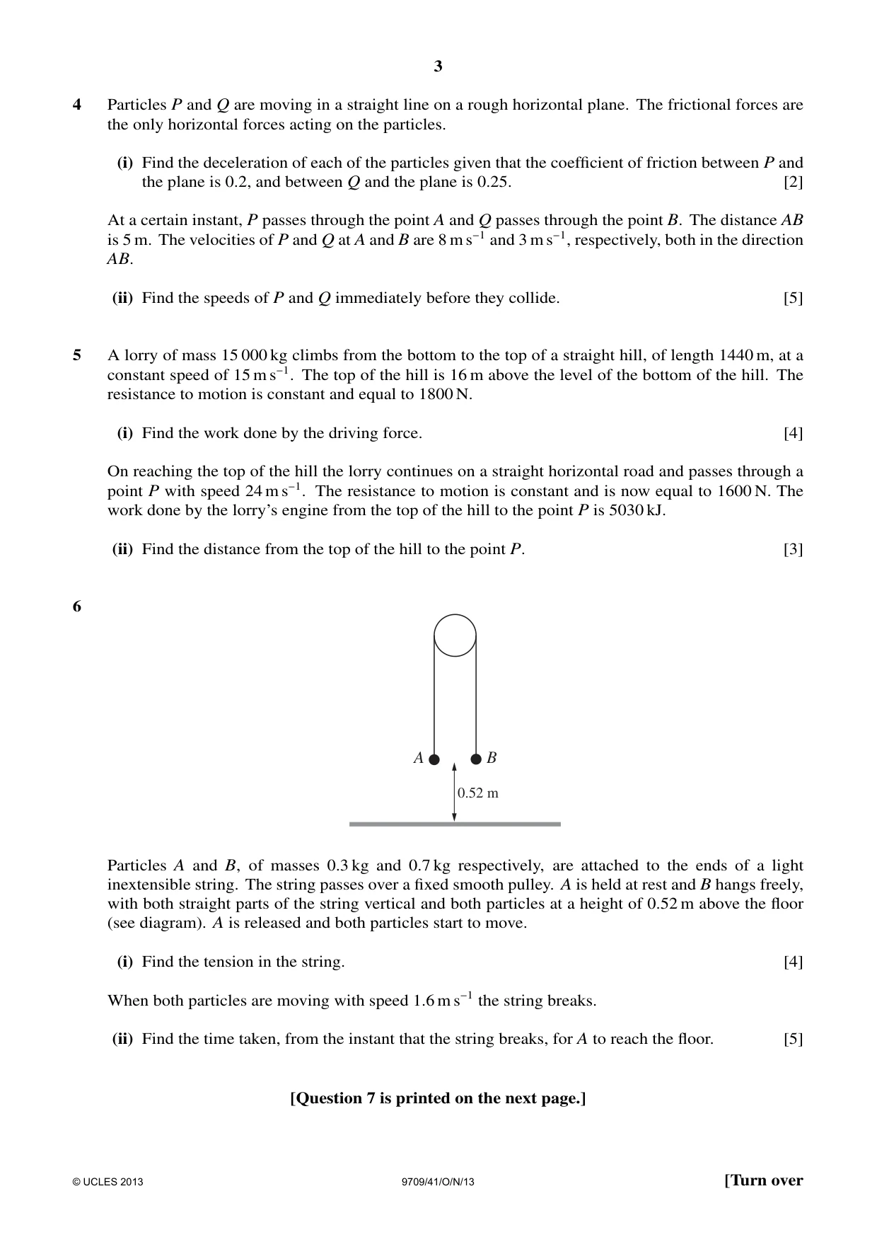 Cambridge A Level Mathematics 9709 2013 Oct/Nov Paper 4 · Variant 1 question paper, page 3 of 4