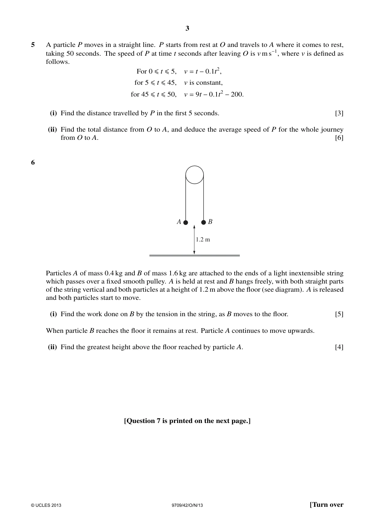 Cambridge A Level Mathematics 9709 2013 Oct/Nov Paper 4 · Variant 2 question paper, page 3 of 4
