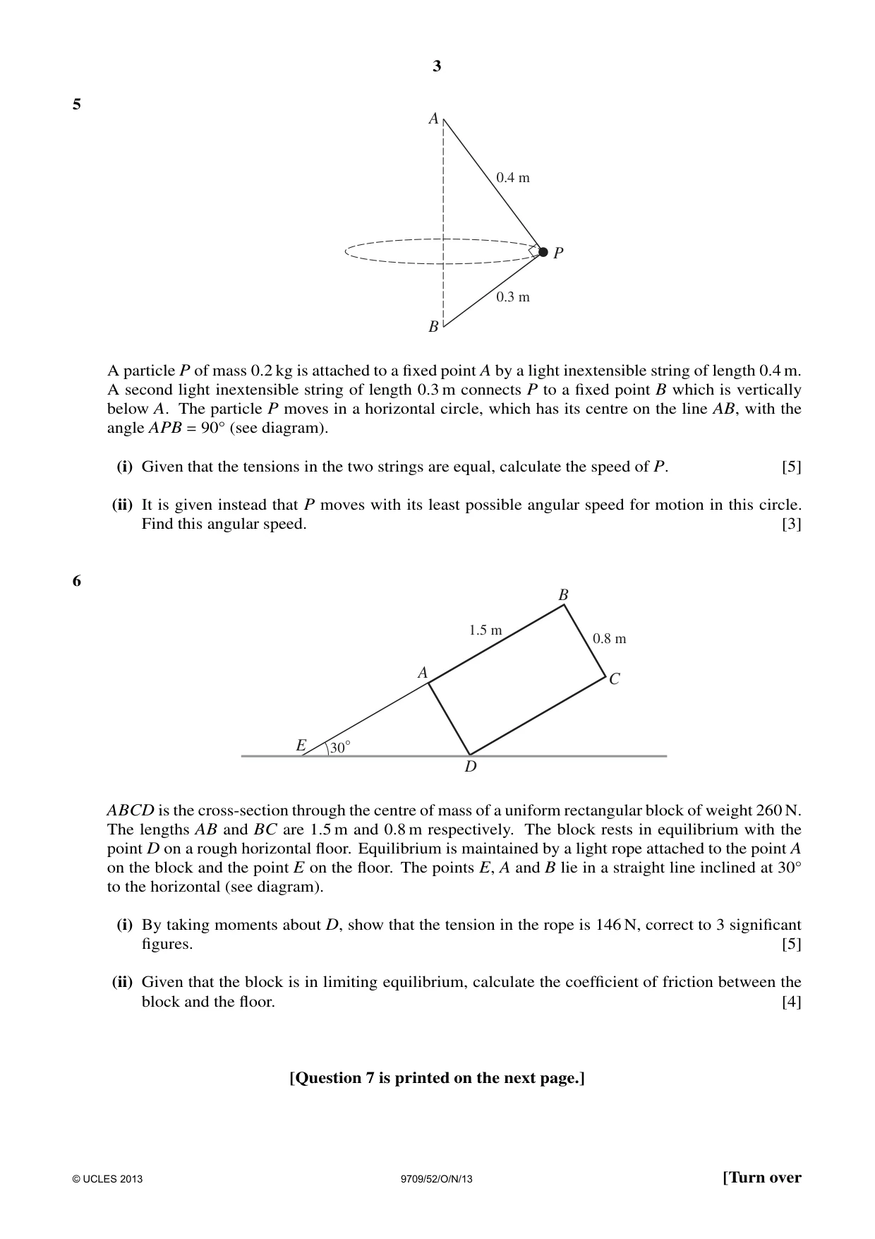 Cambridge A Level Mathematics 9709 2013 Oct/Nov Paper 5 · Variant 2 question paper, page 3 of 4