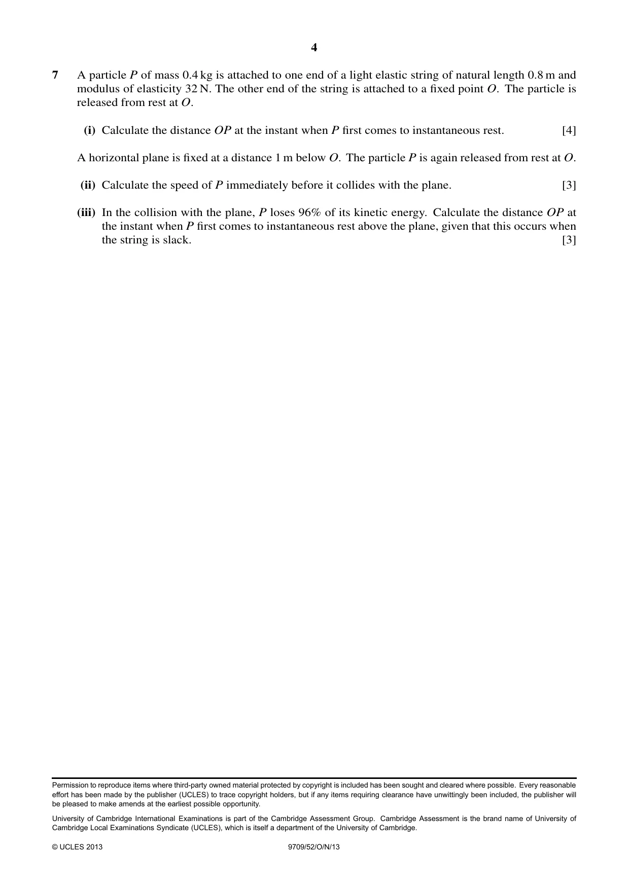 Cambridge A Level Mathematics 9709 2013 Oct/Nov Paper 5 · Variant 2 question paper, page 4 of 4