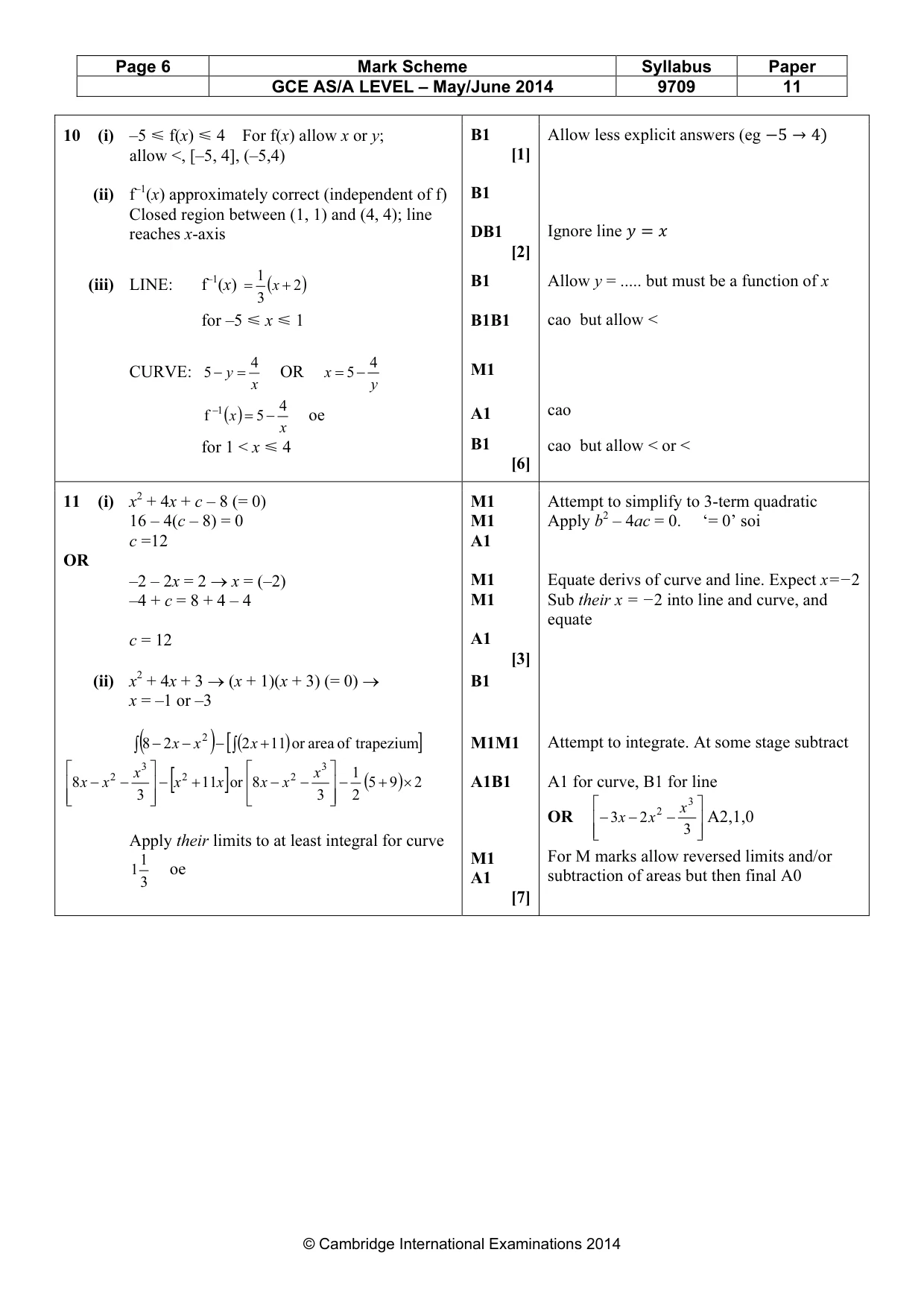Mark scheme, page 6 of 7