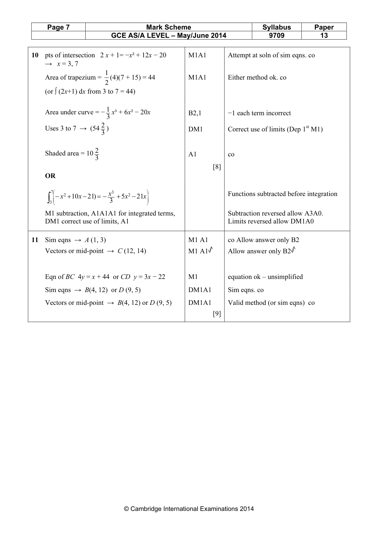Mark scheme, page 7 of 7
