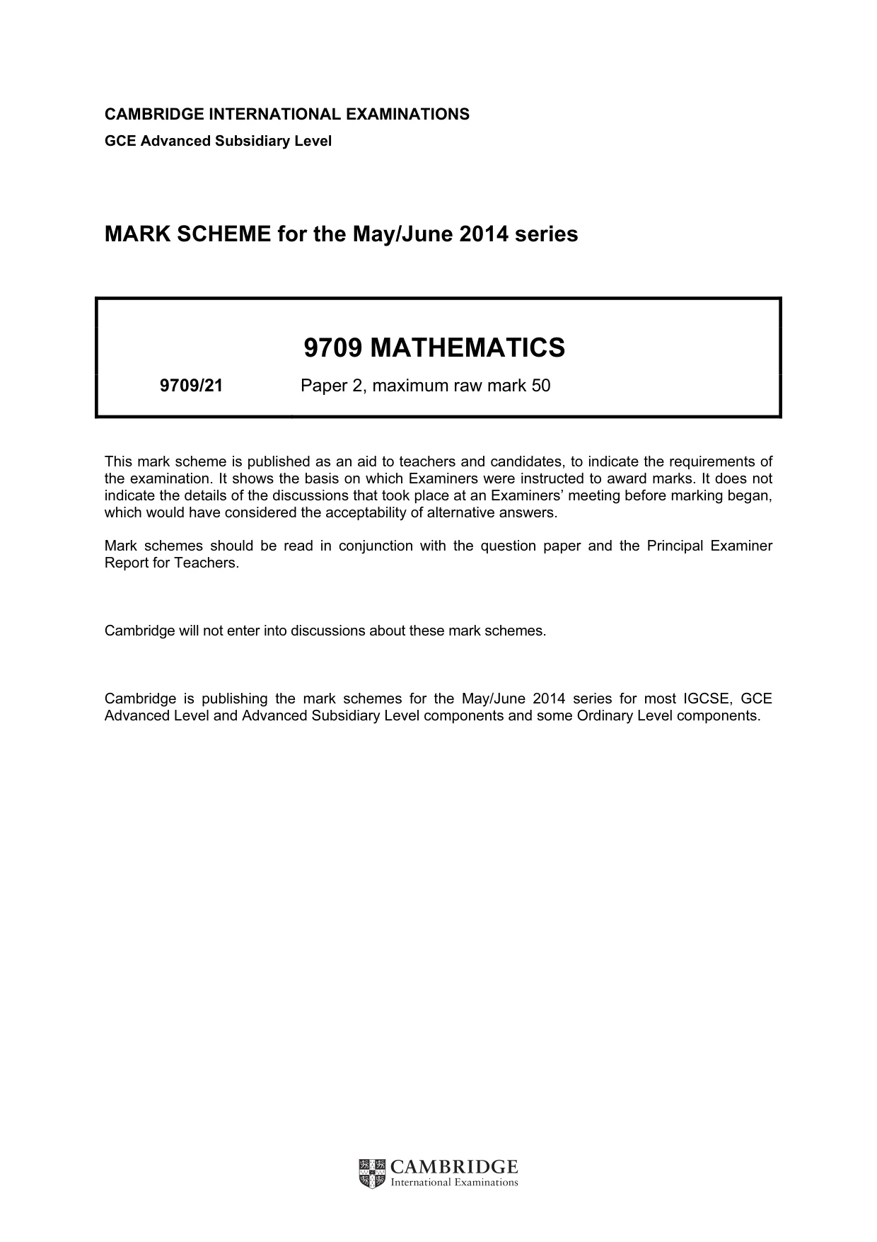 Mark scheme, page 1 of 5