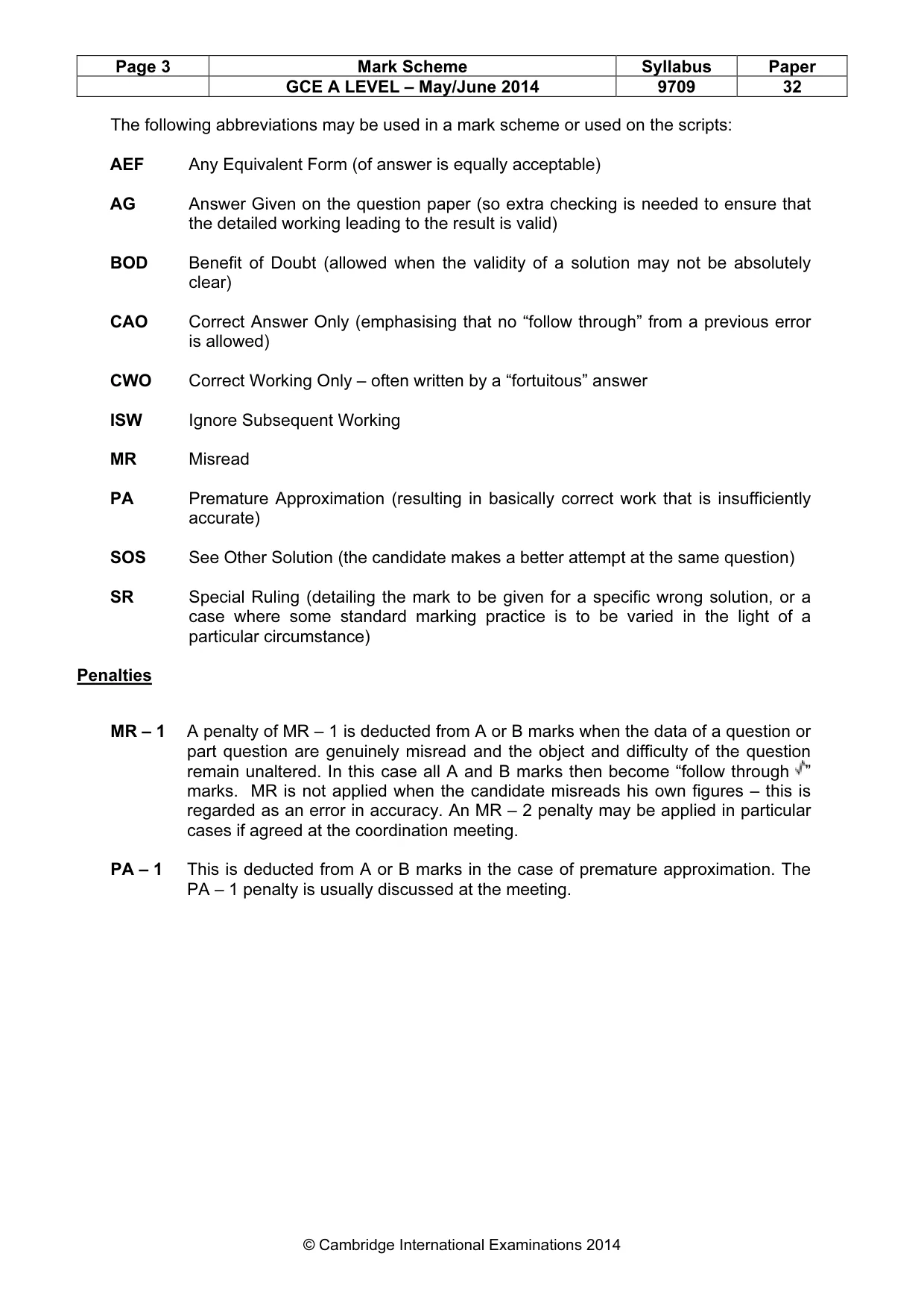 Mark scheme, page 3 of 7