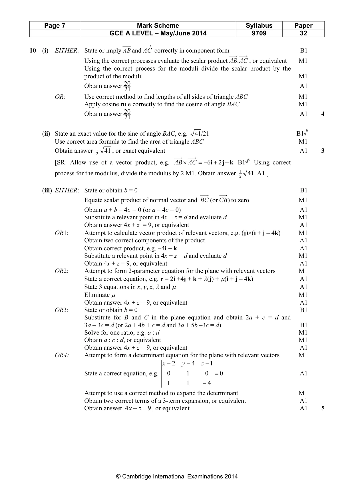 Mark scheme, page 7 of 7