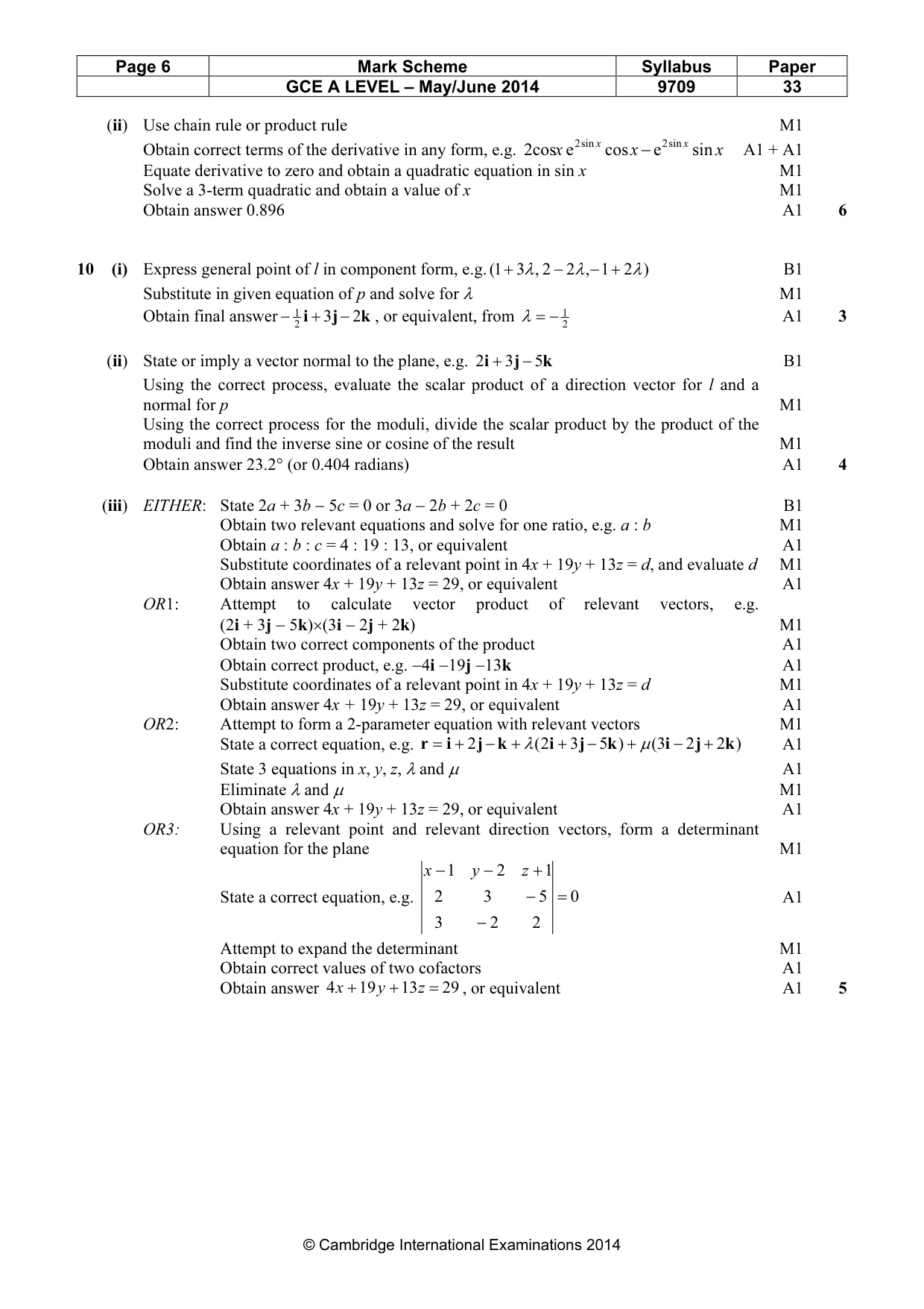 Mark scheme, page 6 of 6