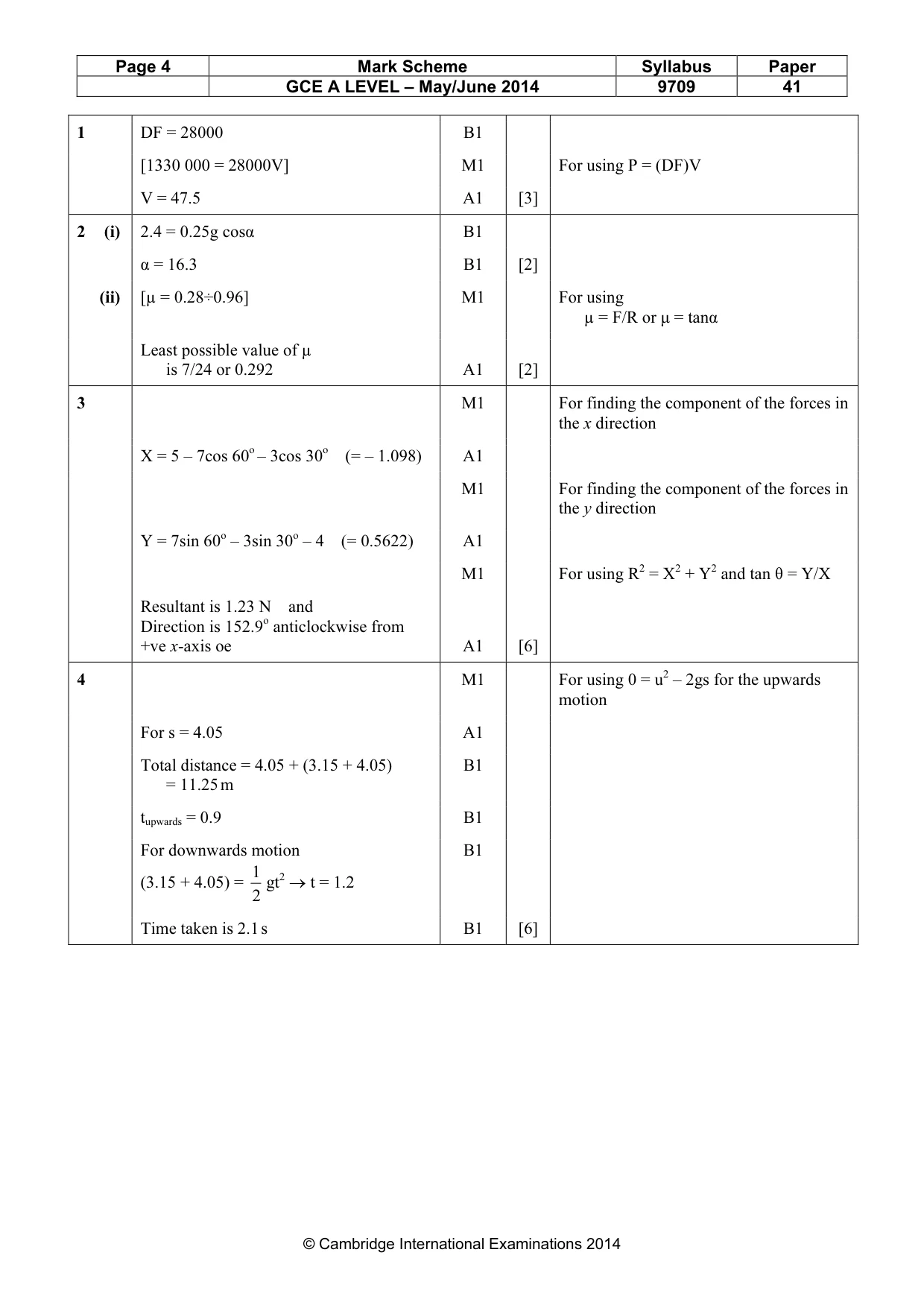 Mark scheme, page 4 of 6