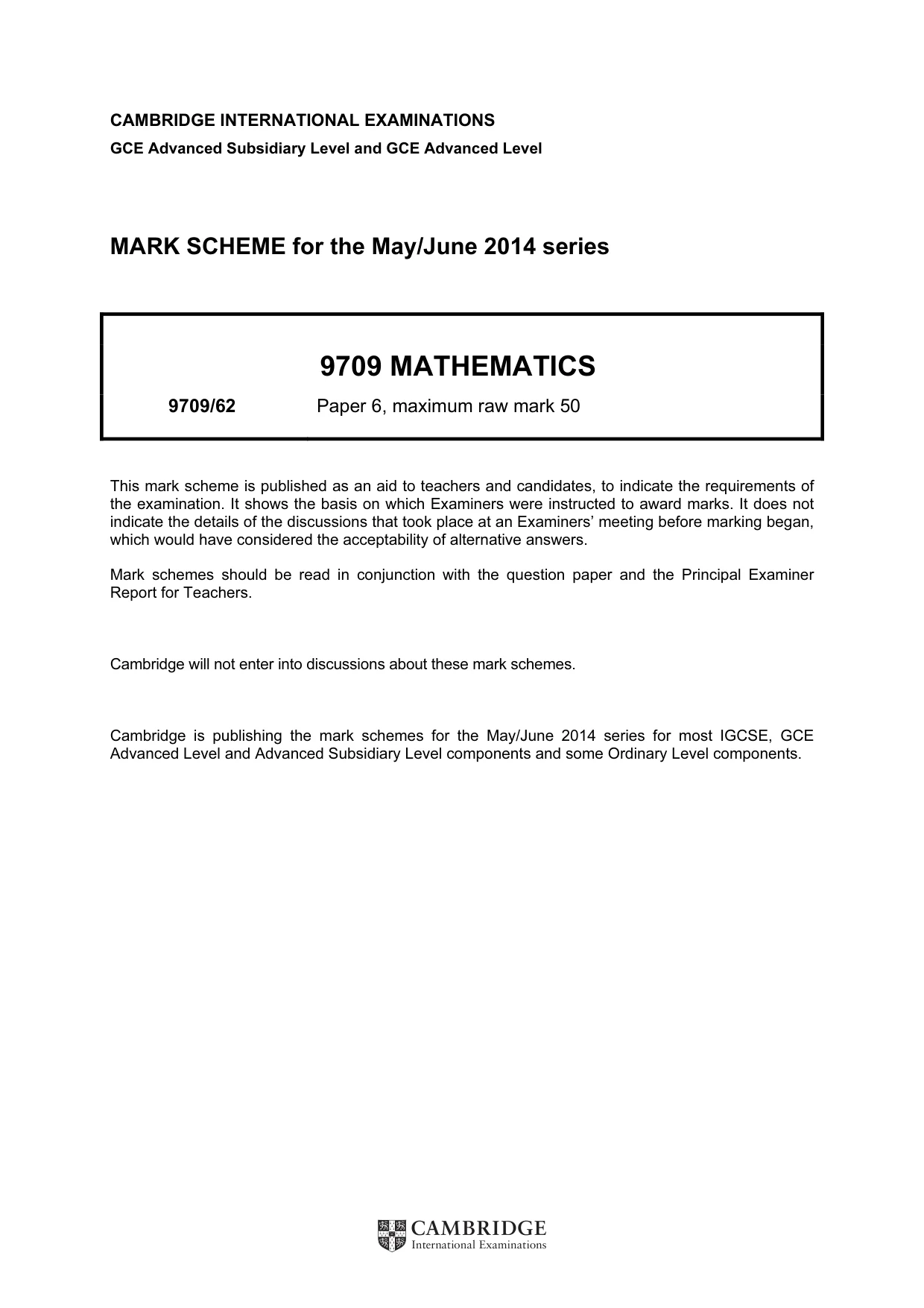 Mark scheme, page 1 of 6