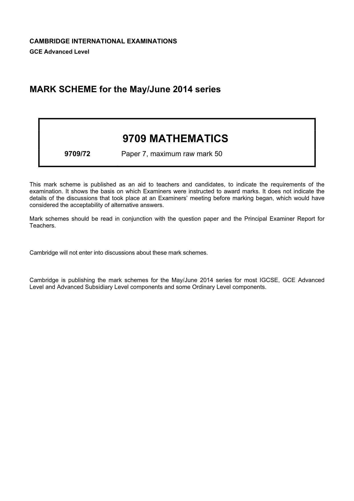 Mark scheme, page 1 of 7
