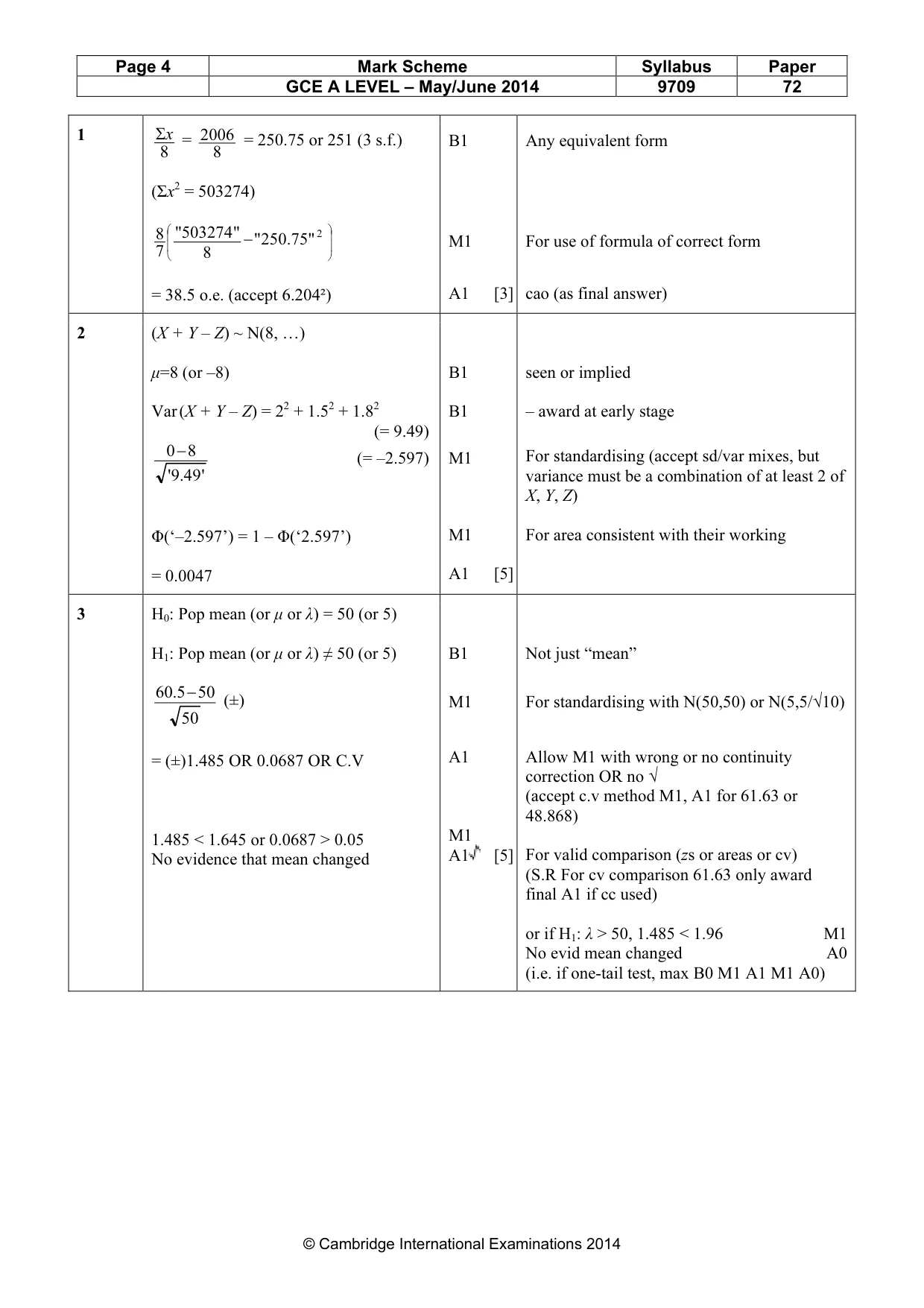 Mark scheme, page 4 of 7