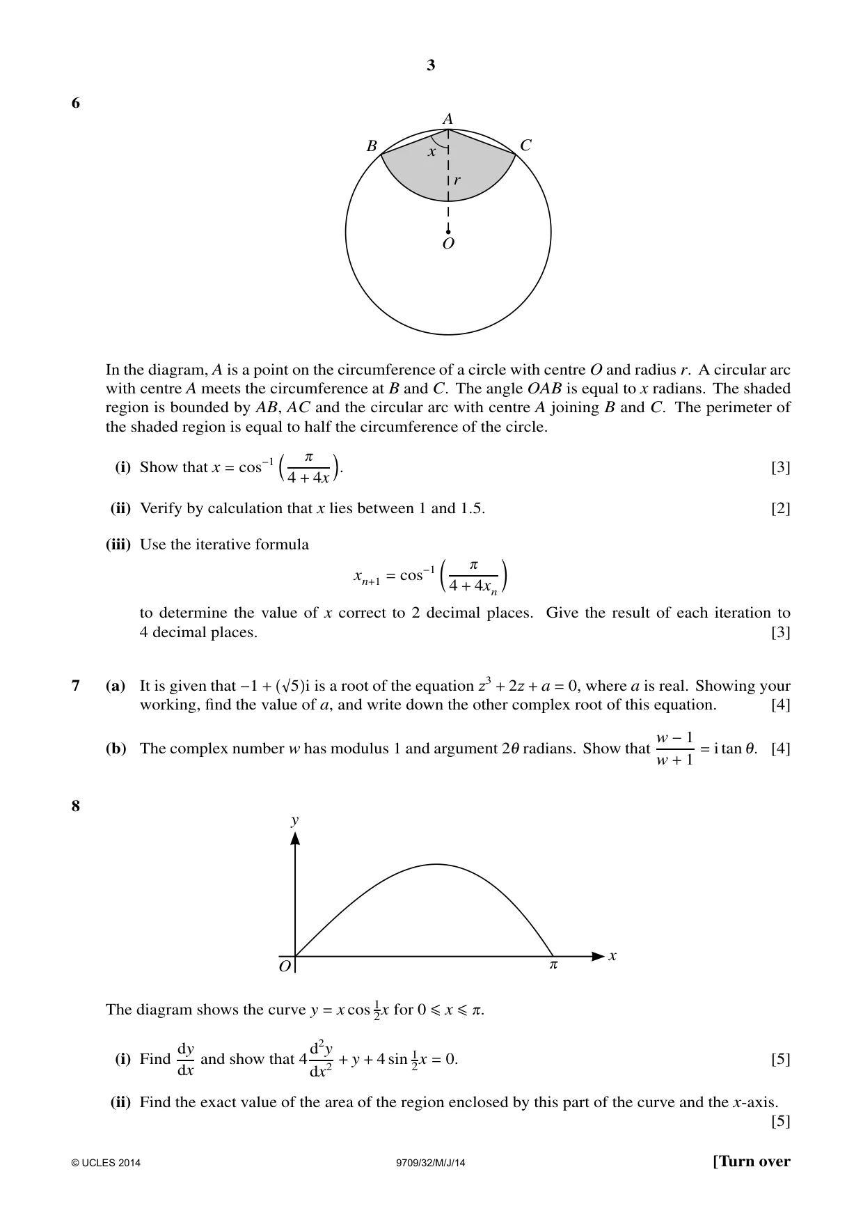 Cambridge A Level Mathematics 9709 2014 May/June Paper 3 · Variant 2 question paper, page 3 of 4