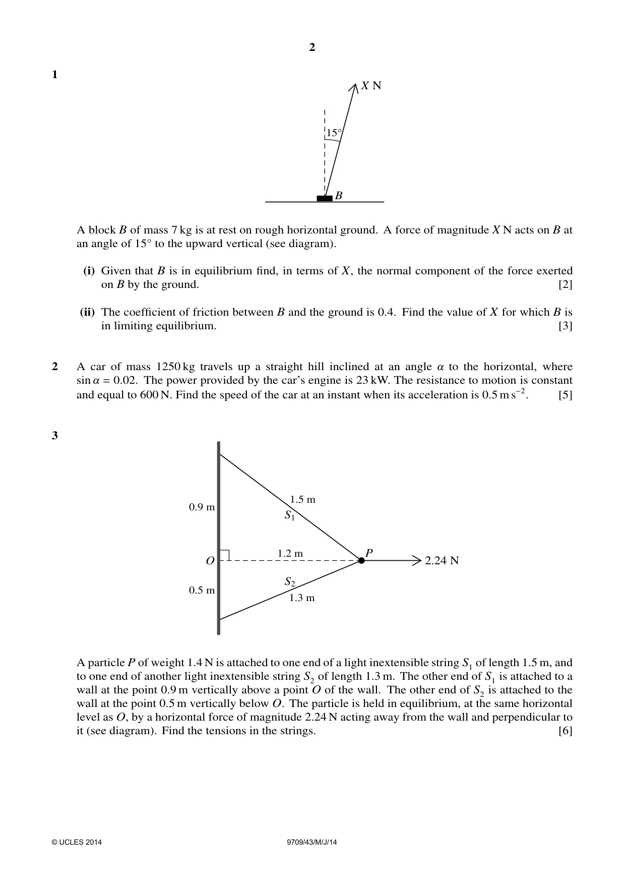 Cambridge A Level Mathematics 9709 2014 May/June Paper 4 · Variant 3 question paper, page 2 of 4