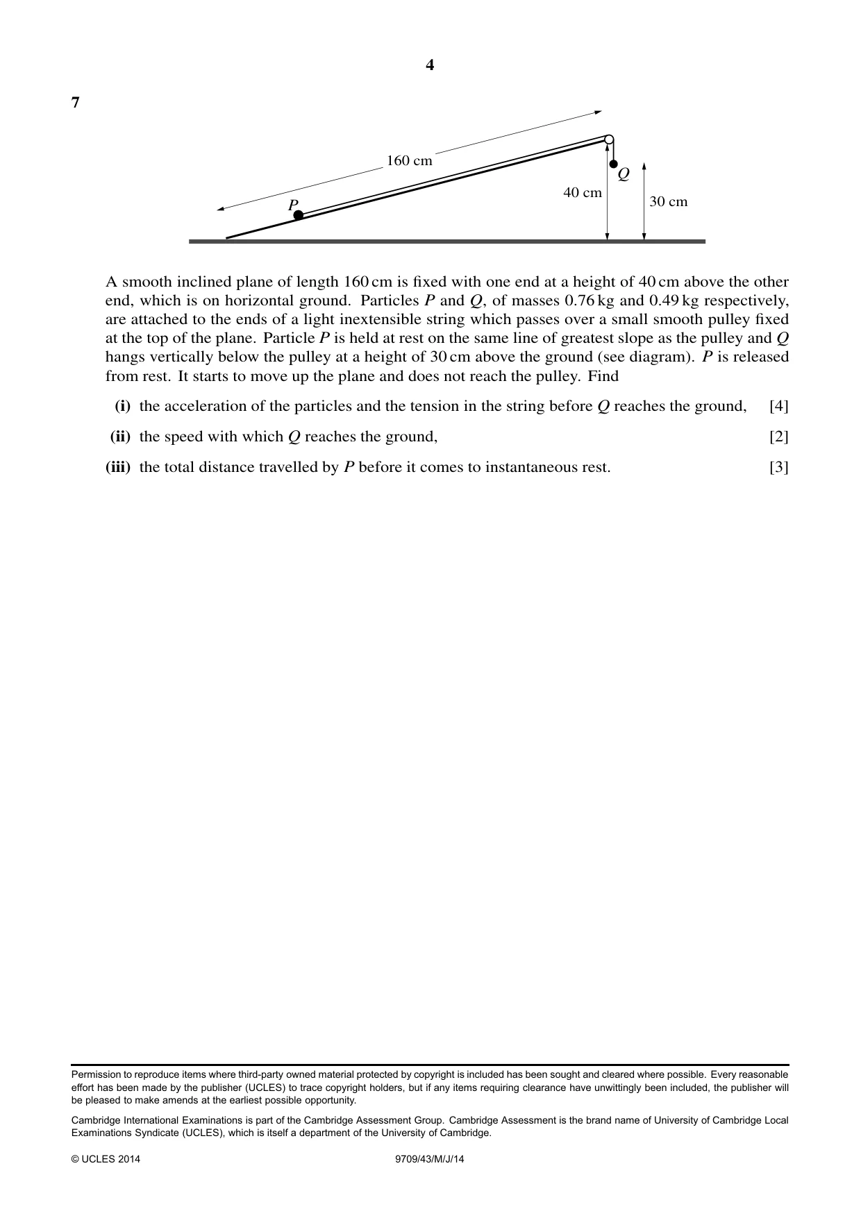 Cambridge A Level Mathematics 9709 2014 May/June Paper 4 · Variant 3 question paper, page 4 of 4