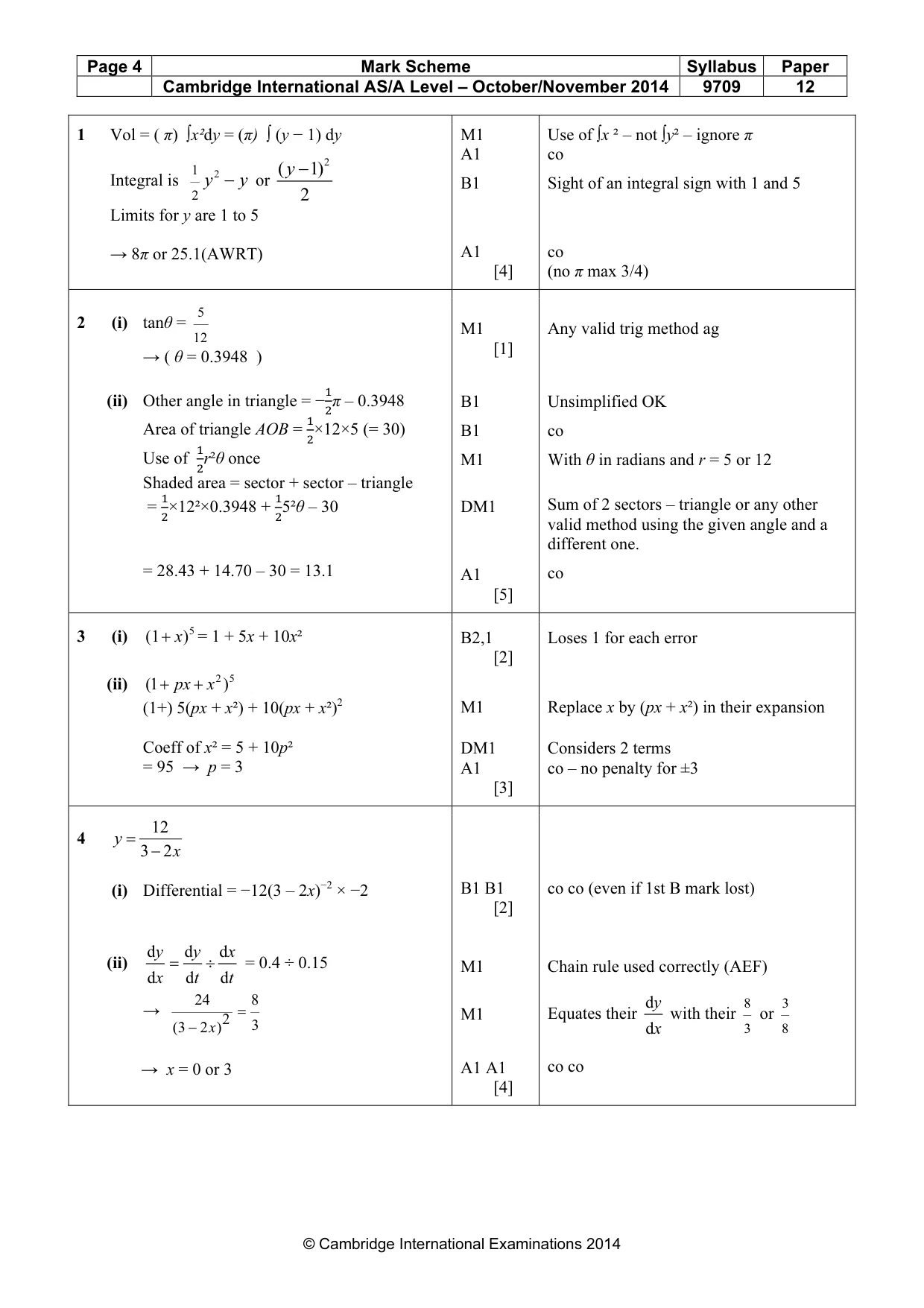 Mark scheme, page 4 of 7