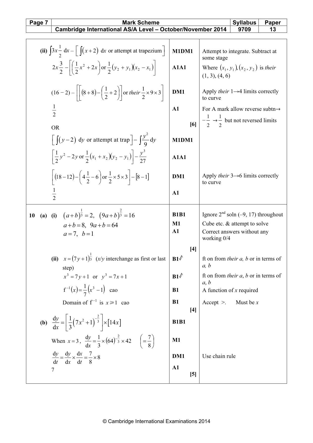 Mark scheme, page 7 of 7